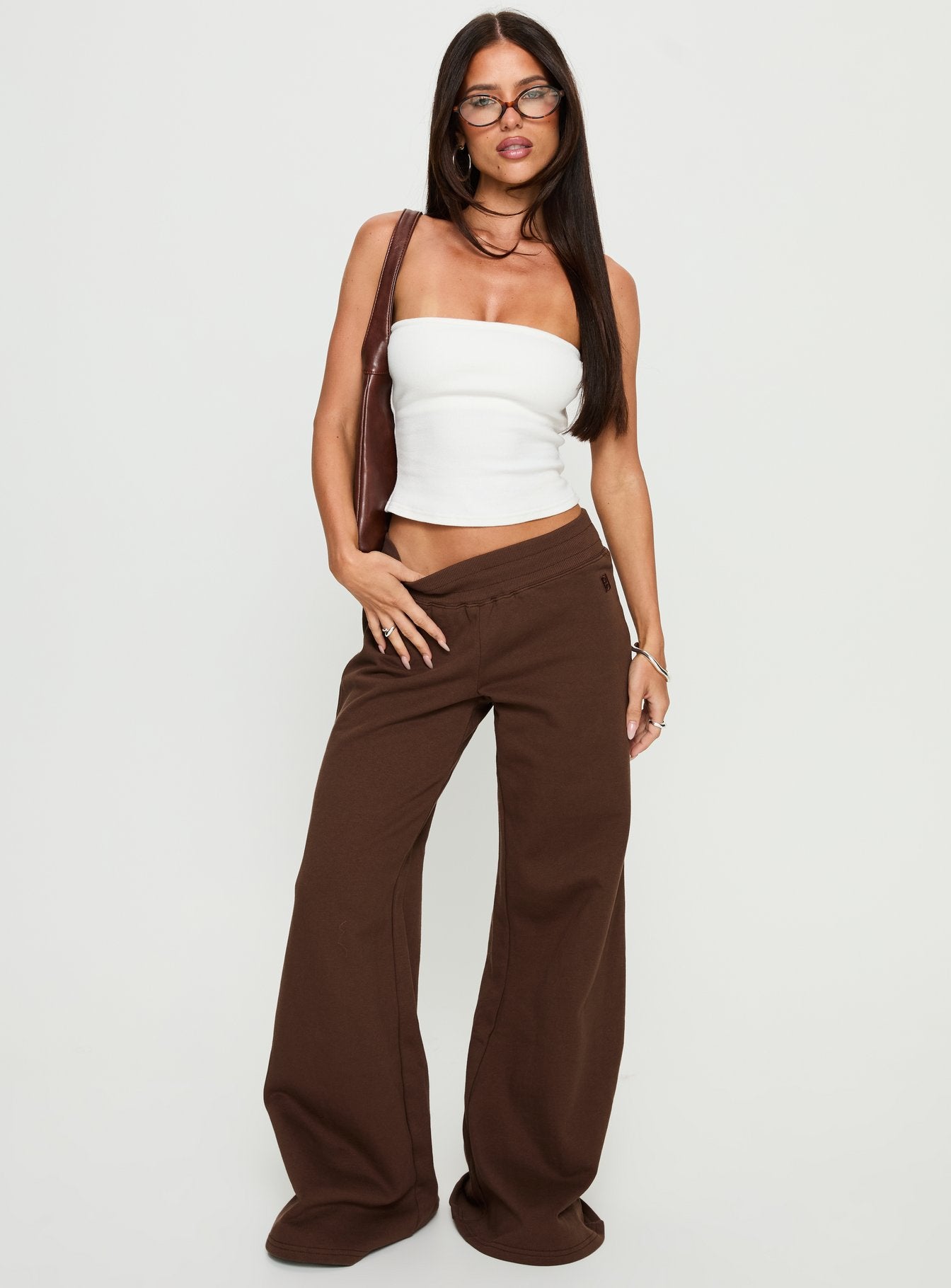 Summits Flared Track Pants Chocolate - Image 2