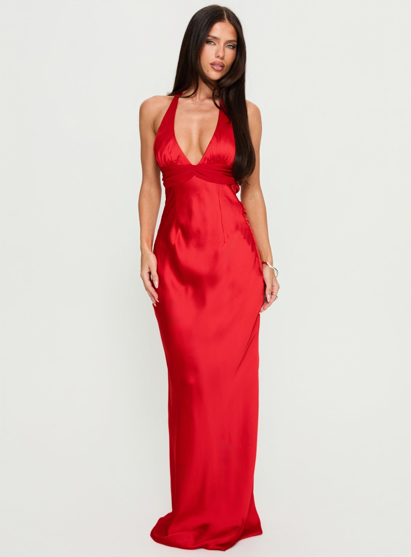 Odyssa Halter Maxi Dress Red - Image 2