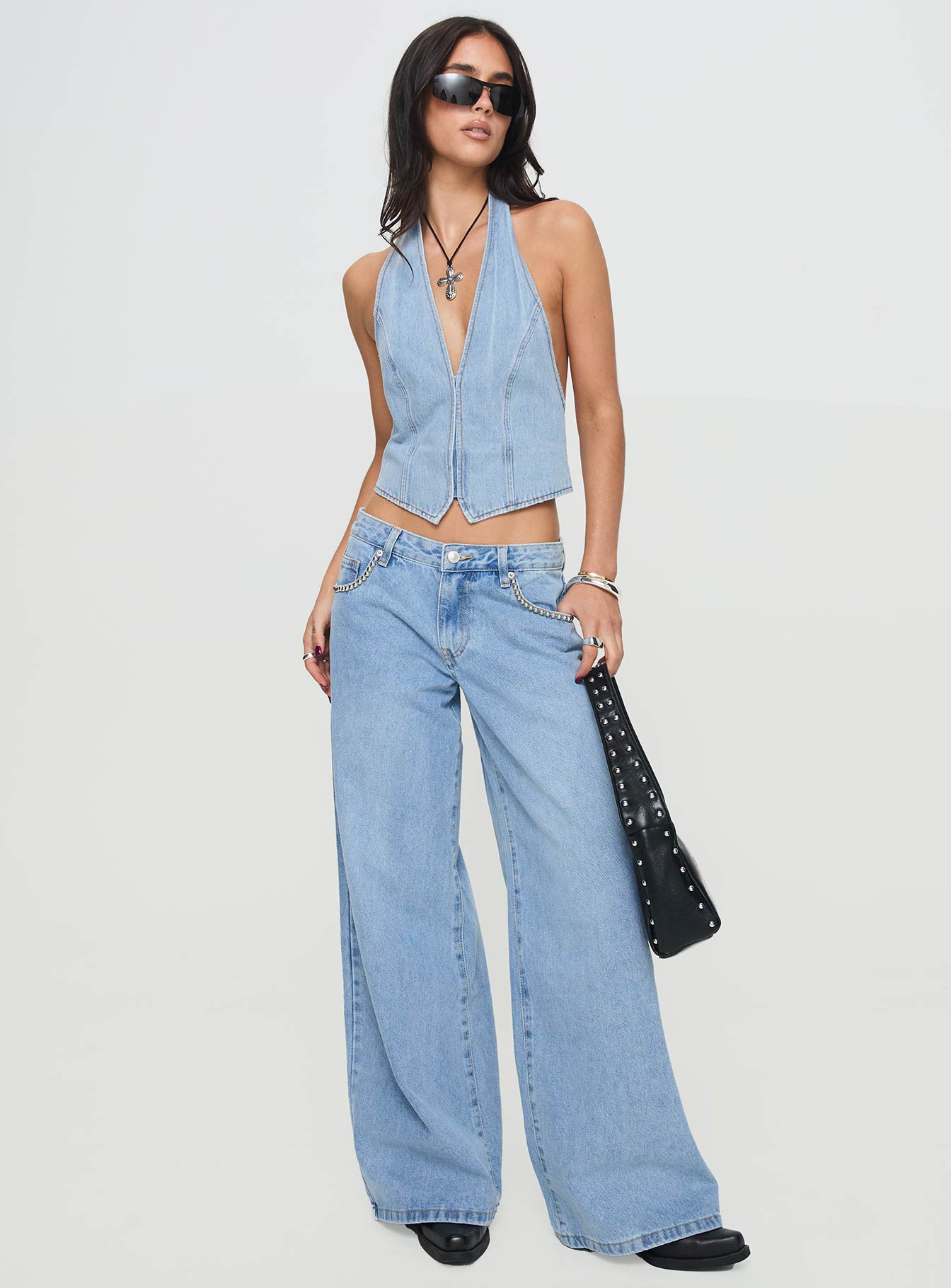 Je Suis Halter Top Light Wash - Image 3
