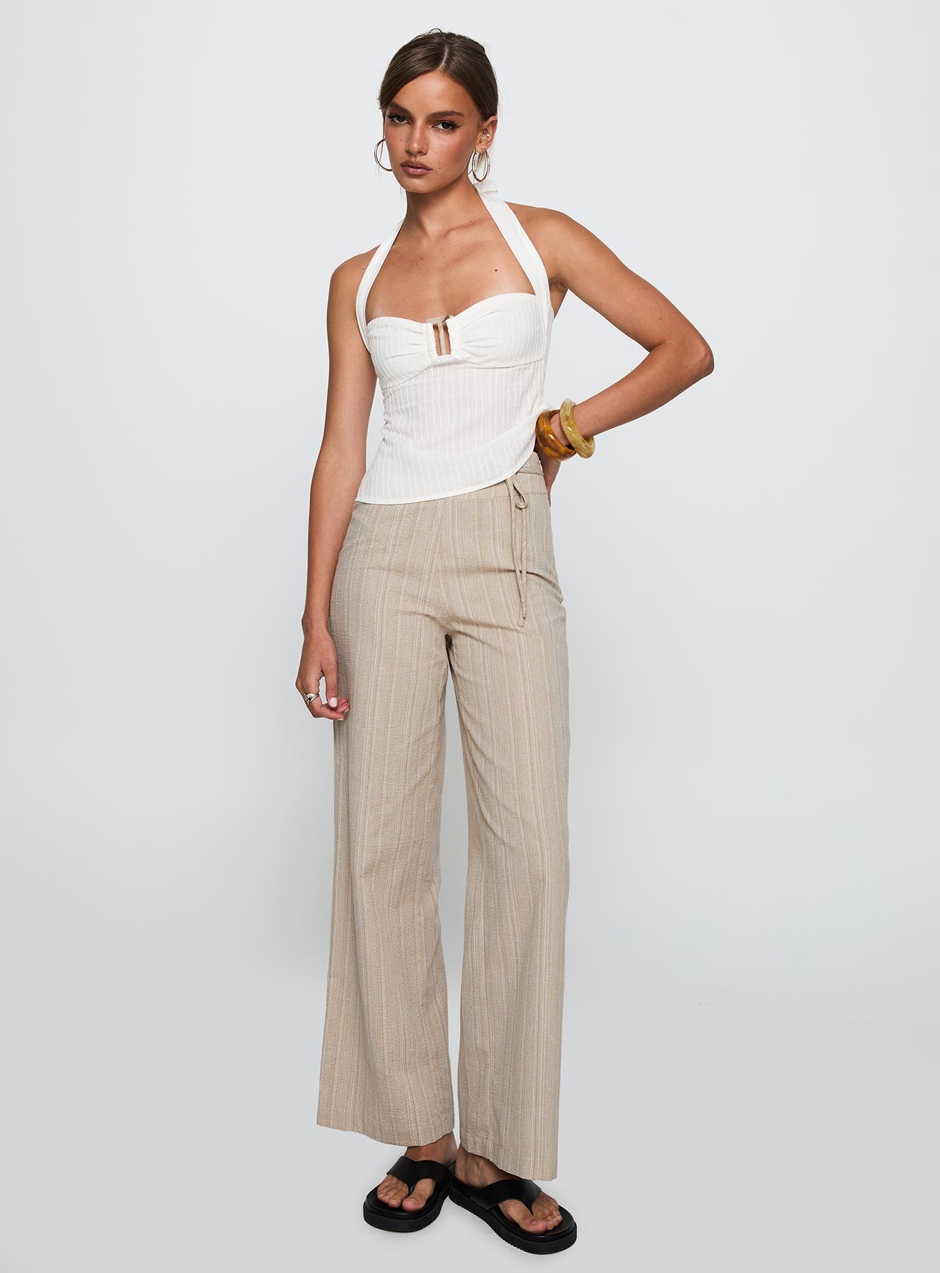 Rush Hours Tie Up Pants Beige - Image 3