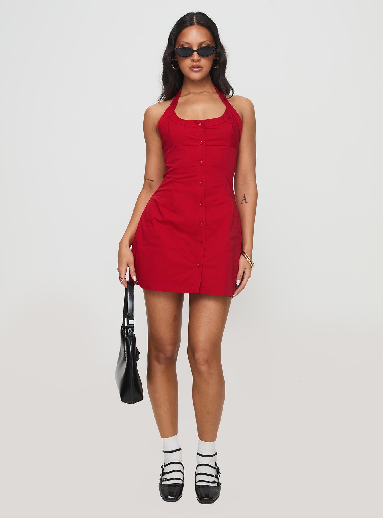 Mallorie Halter Mini Dress Red - Image 5