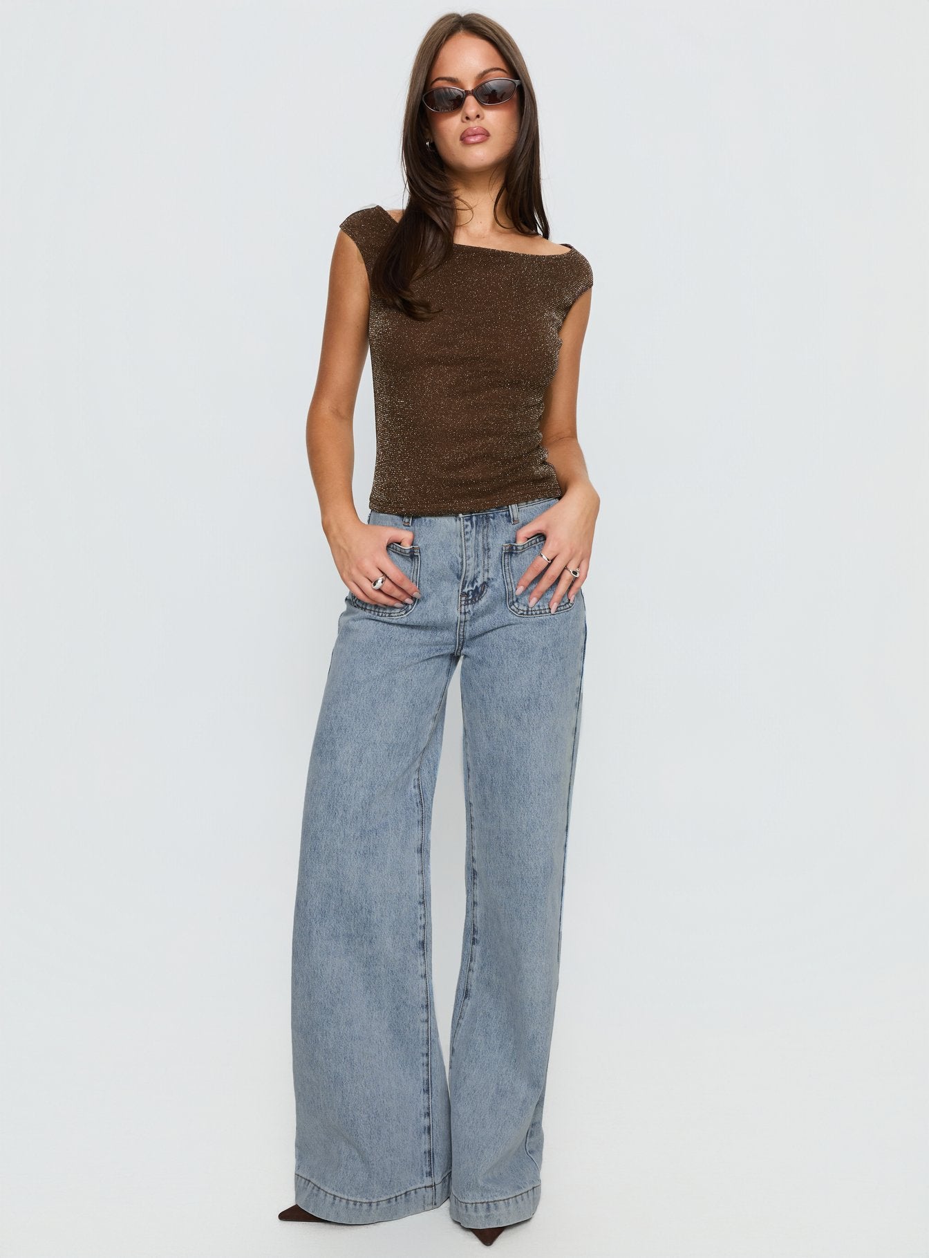 Cheirosa Off Shoulder Top Brown Shimmer - Image 3