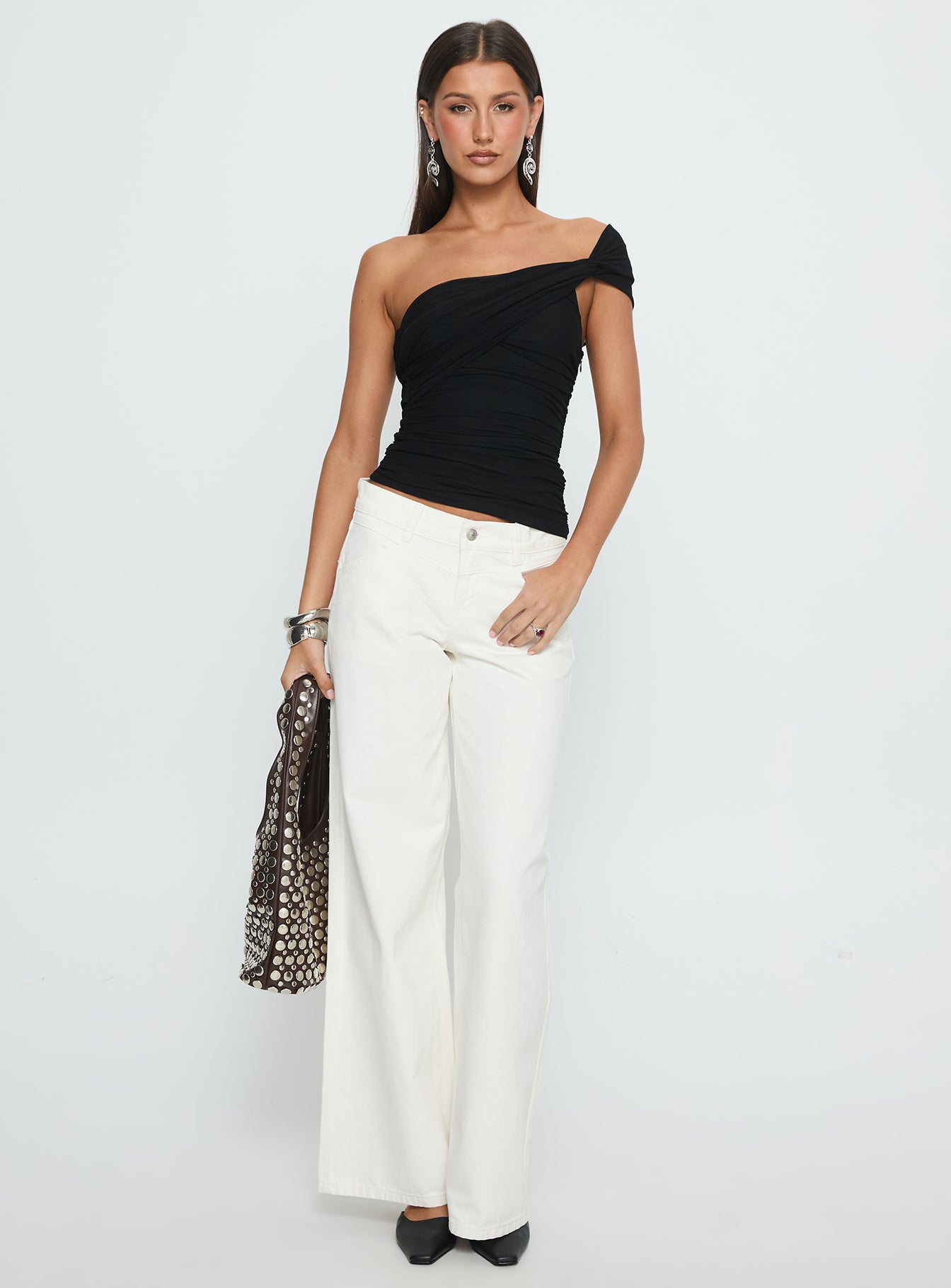 Keandra One Shoulder Top Black - Image 3