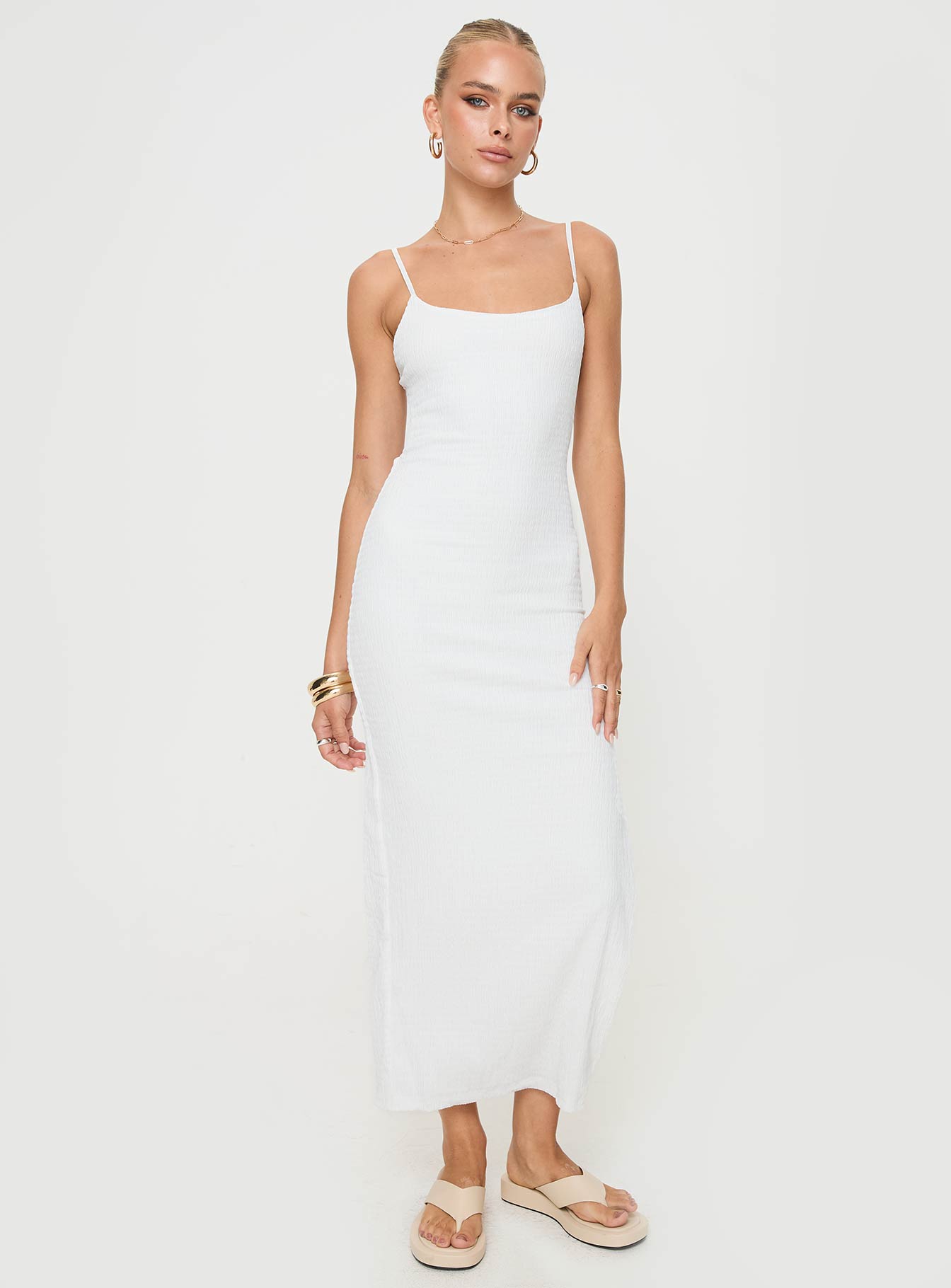 Elestria Maxi Dress White - Image 3