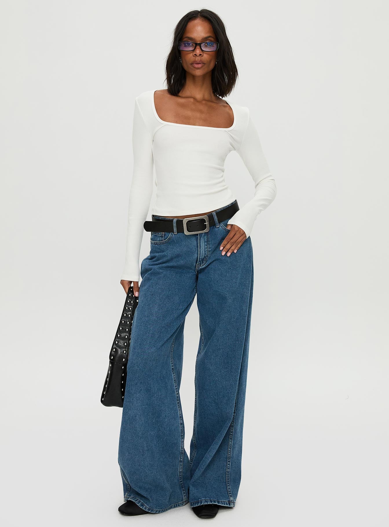 Baseline Rib Long Sleeve Top White - Image 3