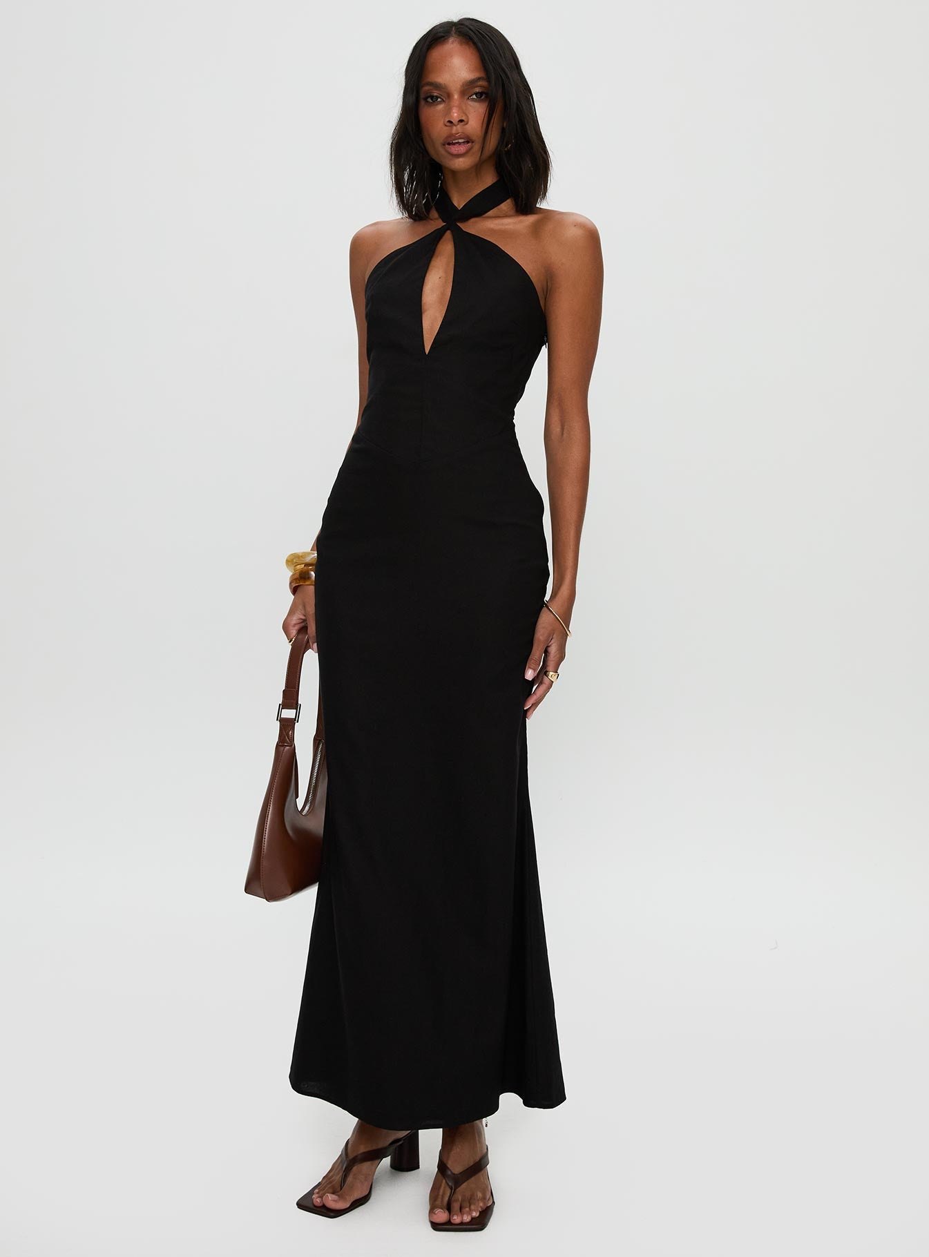 Rapture Halter Maxi Dress Black - Image 2
