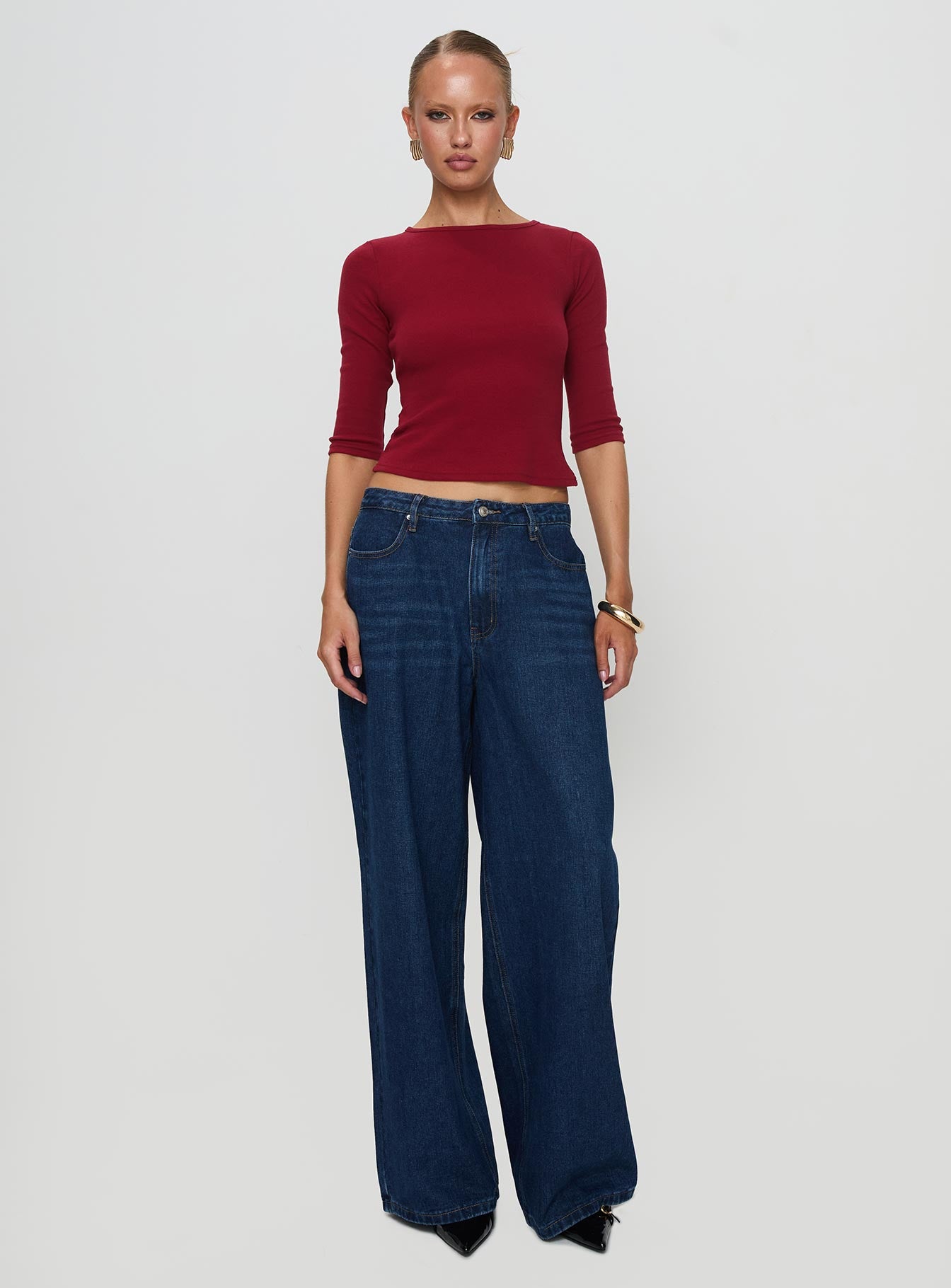 Elaia 34 Sleeve Top Red - Image 3