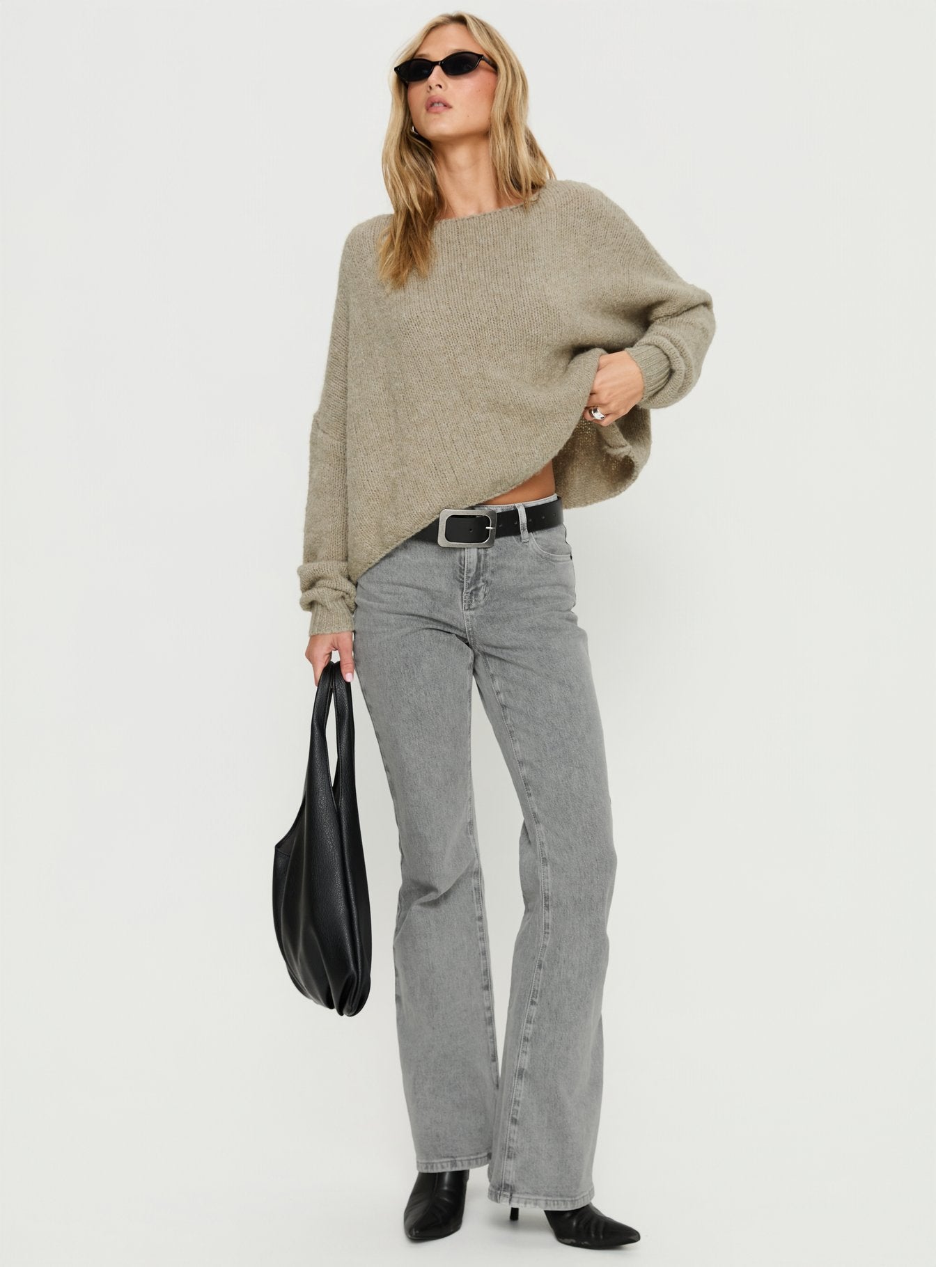Magic Mirror Mid Rise Bootleg Jeans Washed Grey - Image 3