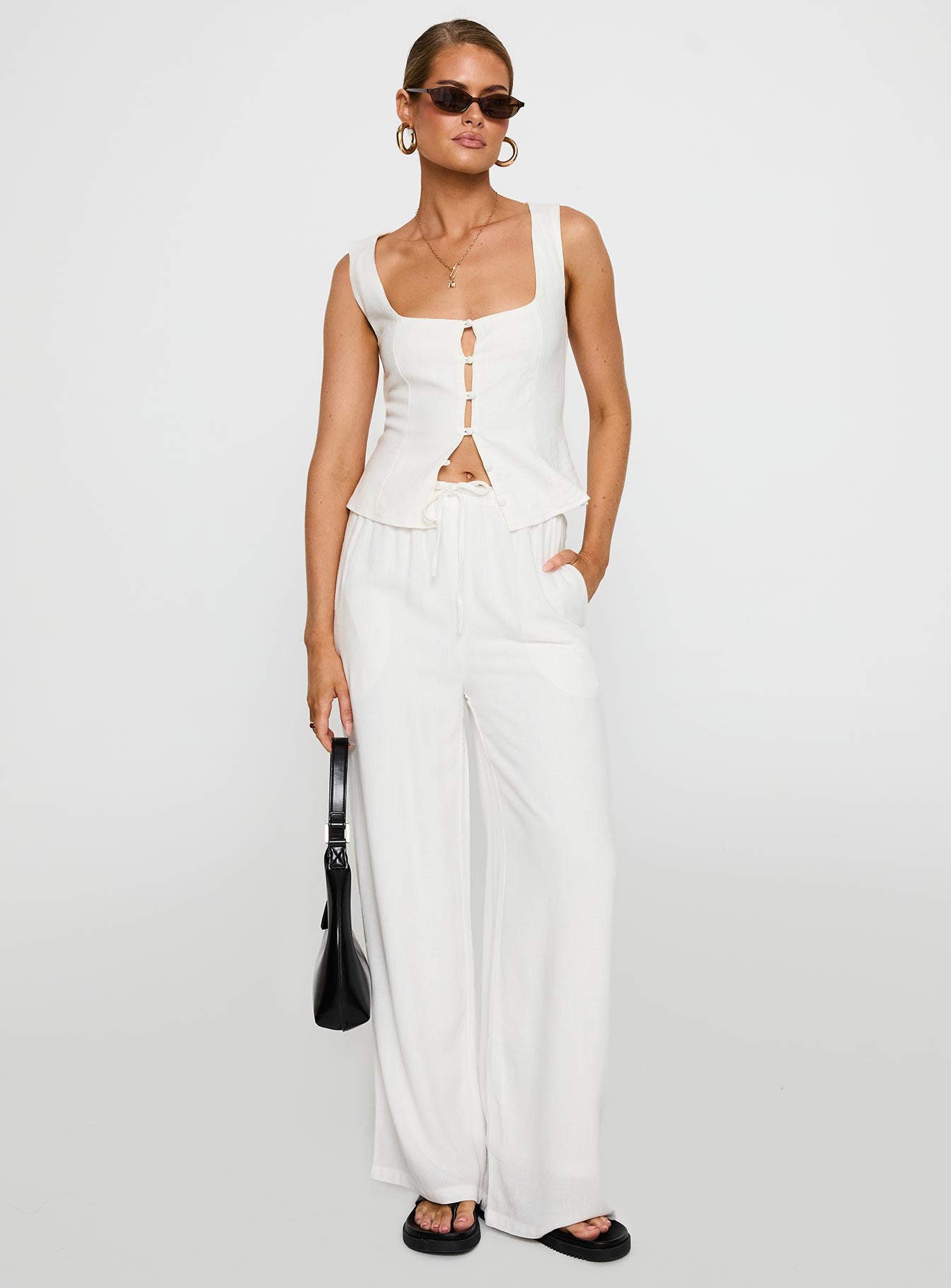 Zenda Linen Blend Top Off White - Image 3