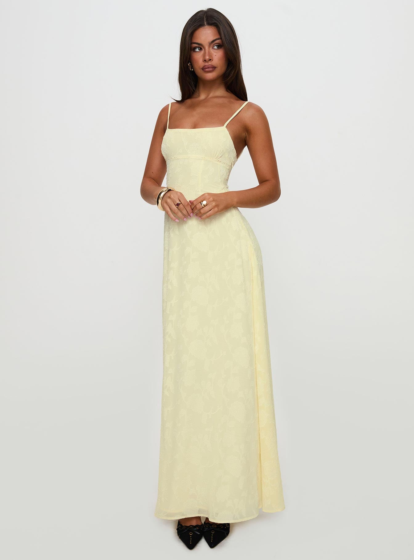 South Of France Maxi Dress Yellow - Image 9