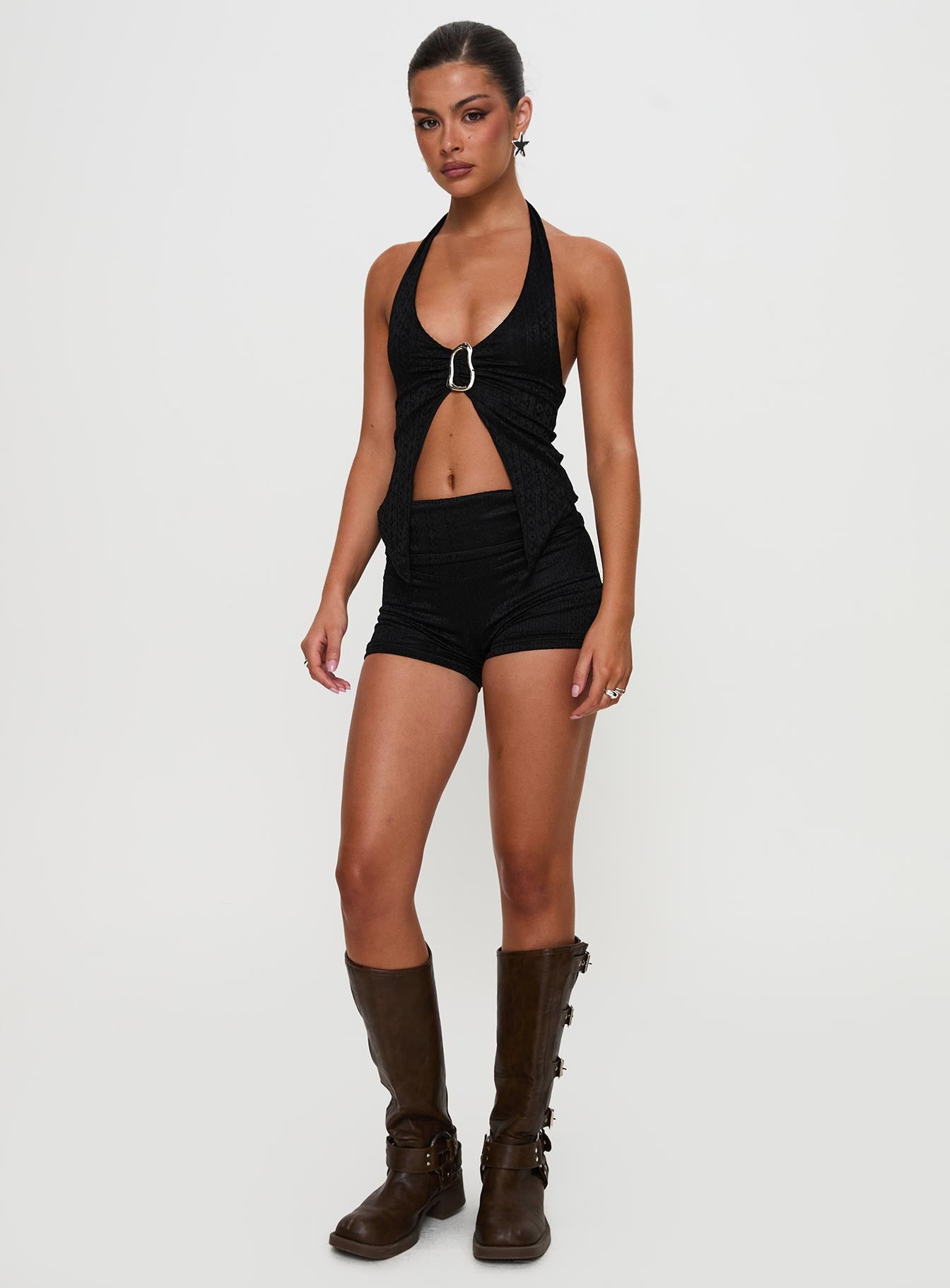Moderna Halter Lace Top Black - Image 9