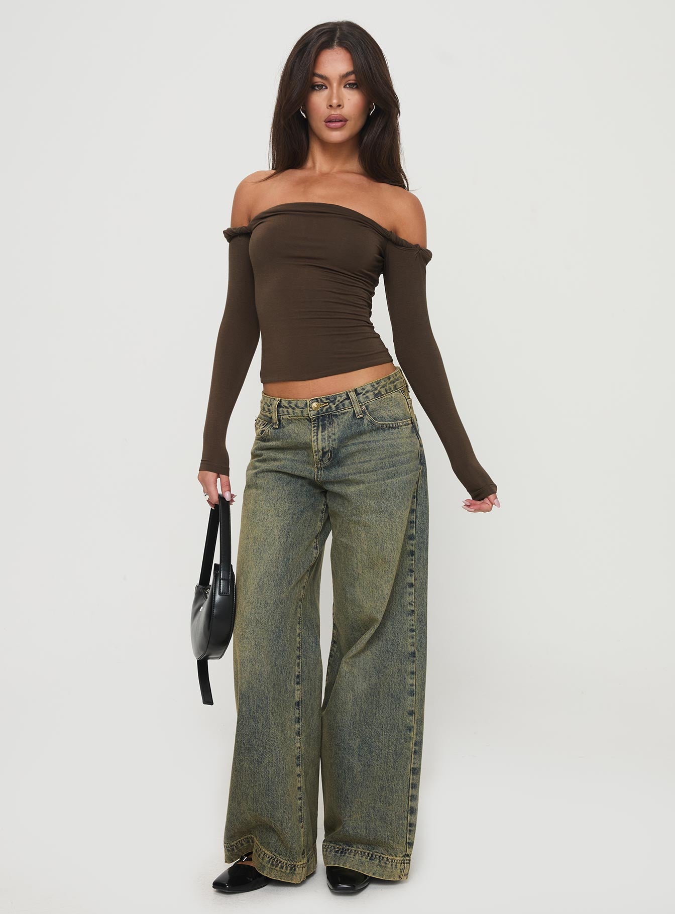 Dusky Long Sleeve Top Khaki - Image 3