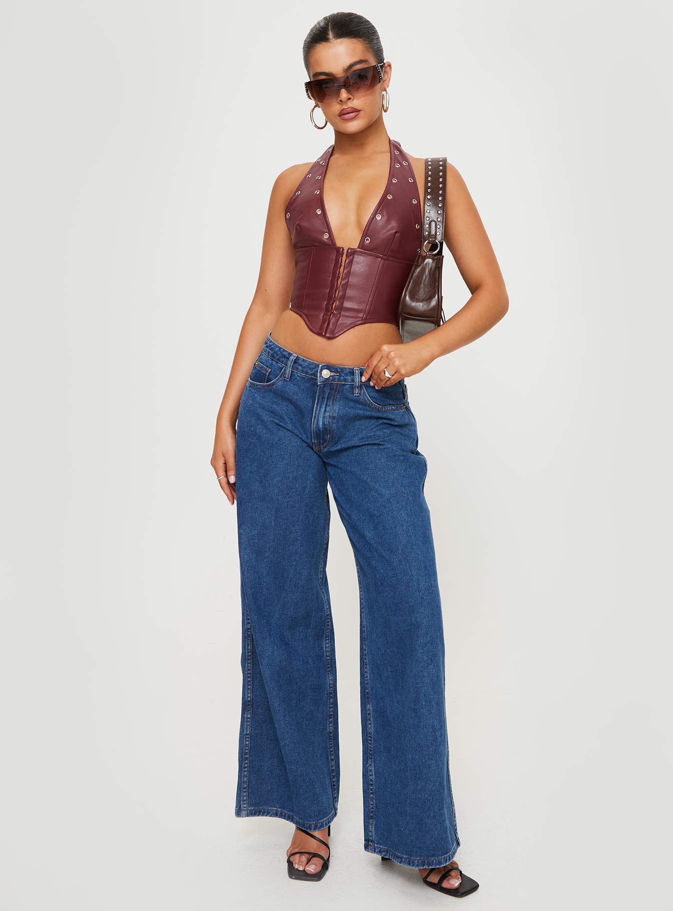 Palladia Pu Jordy Corset Burgundy - Image 4