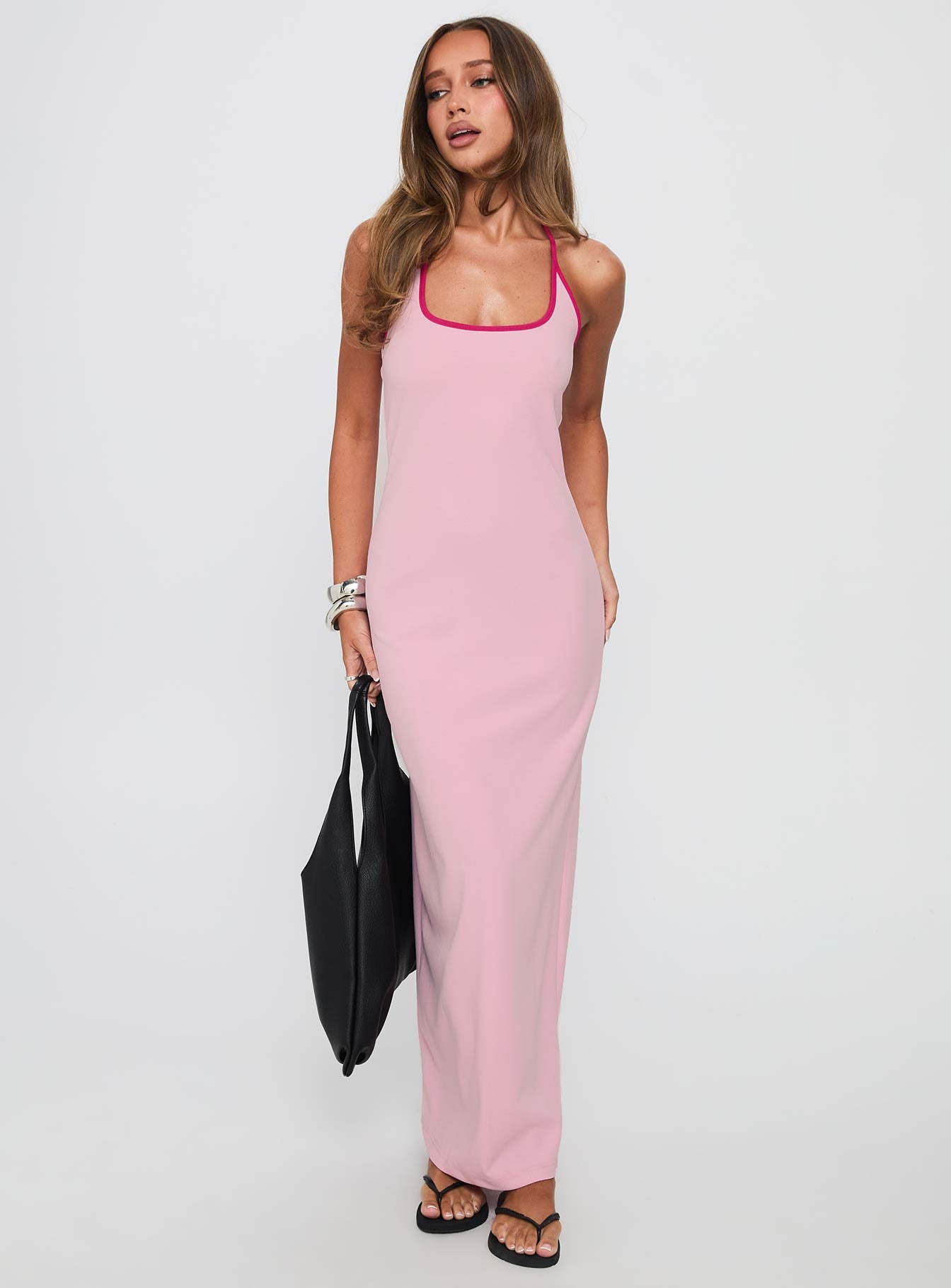 Teisha Halter Maxi Dress Pink - Image 2