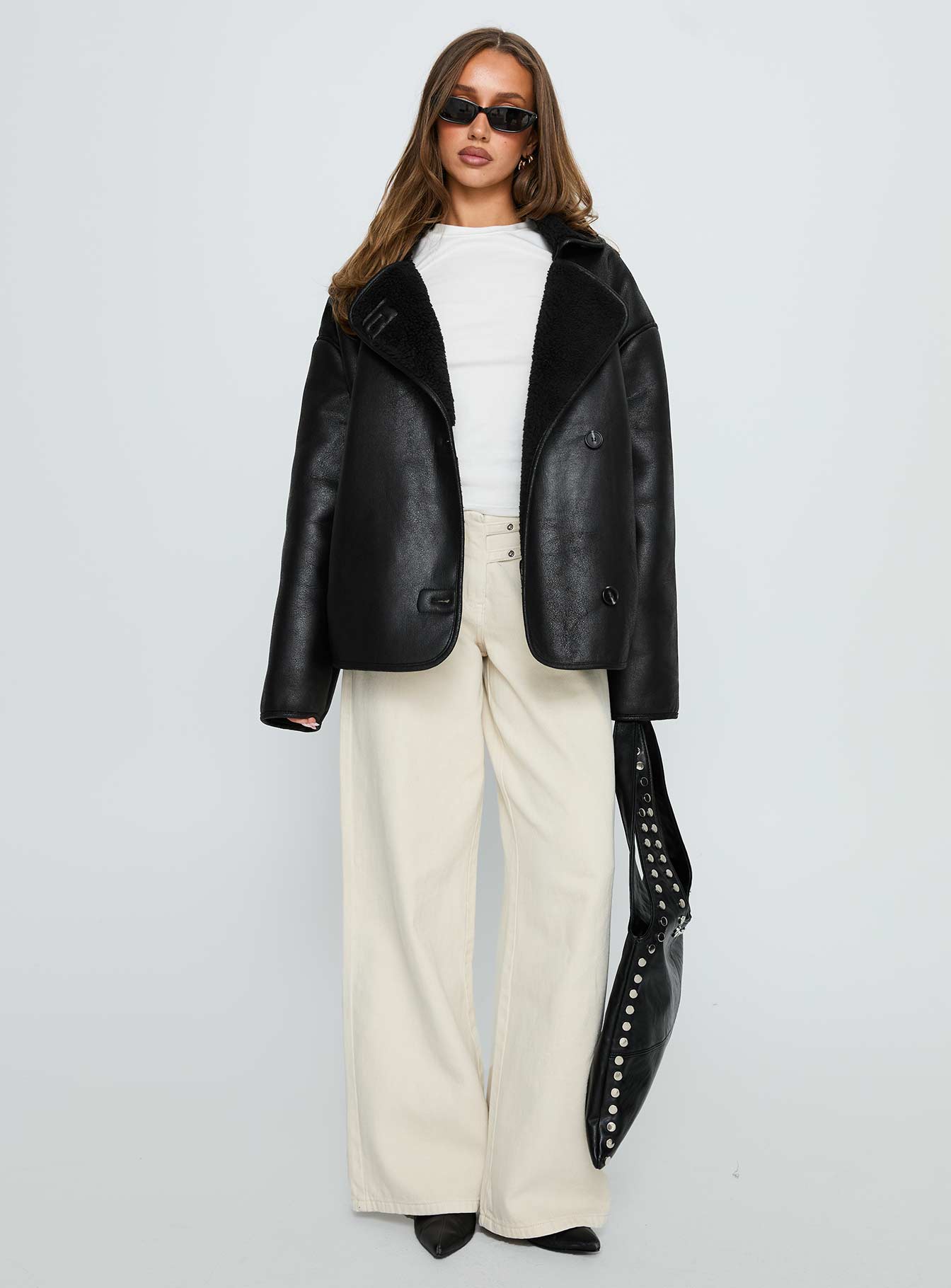 Nunez Faux Leather Jacket Black - Image 2