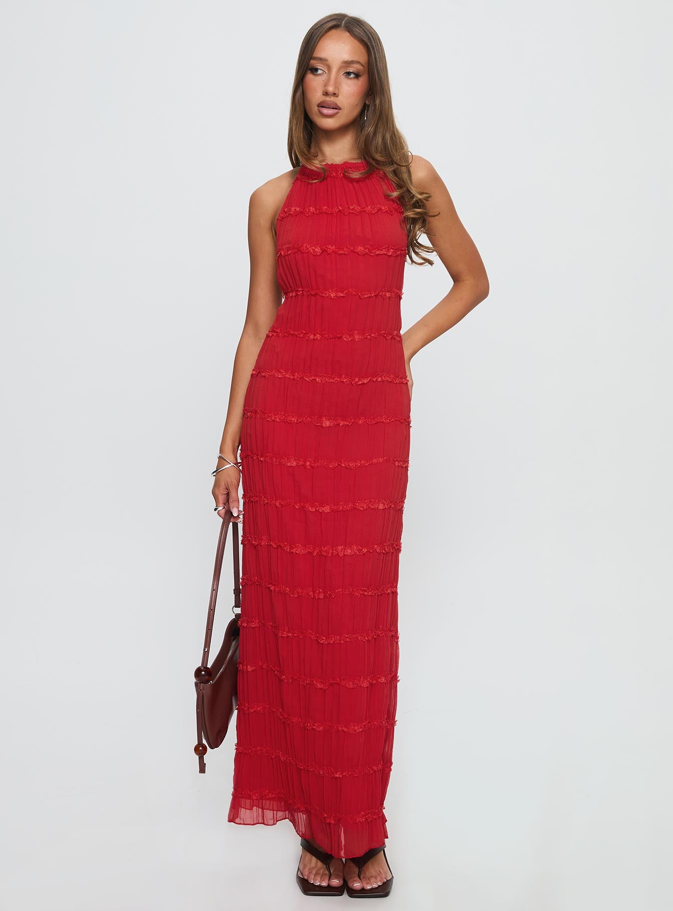 Klarissa Halter Maxi Dress Red - Image 3