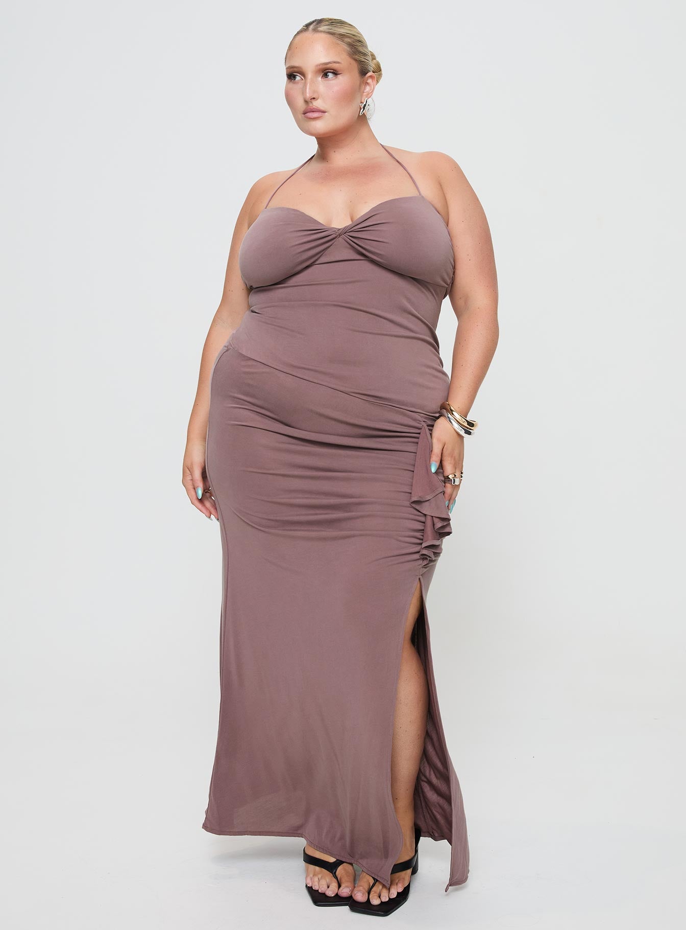 Destinations Maxi Dress Mauve Curve - Image 3