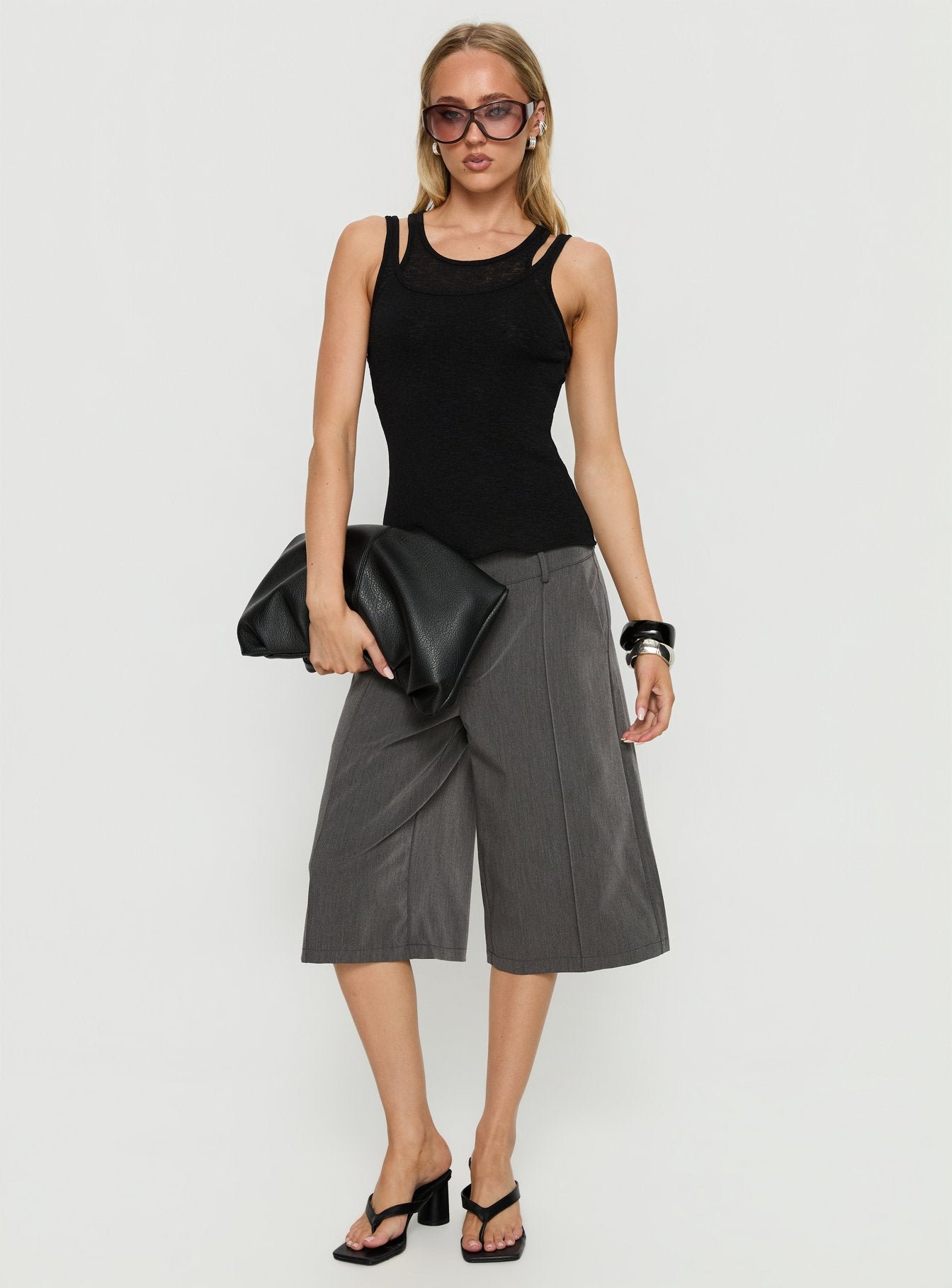 Ceyla Layered Tank Top Black - Image 3