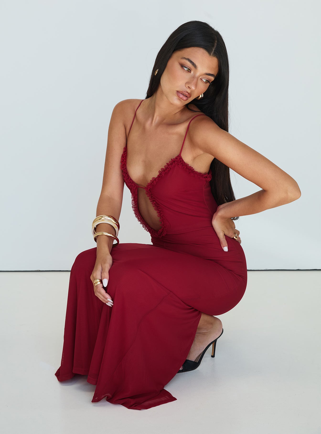 Capisce Maxi Dress Red Petite - Image 2