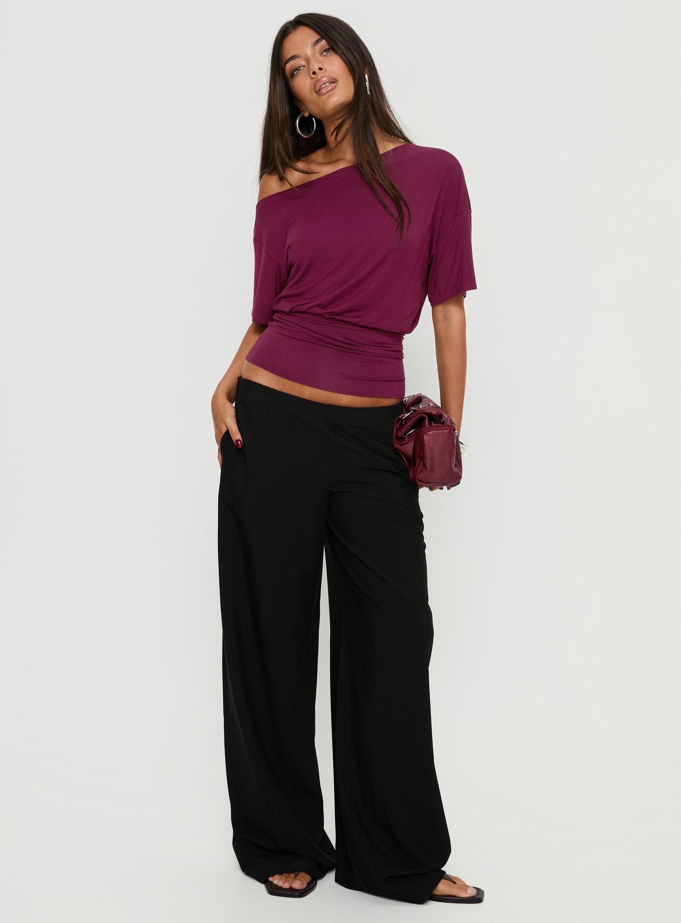 Khane Low Rise Wide Leg Pant Black - Image 3