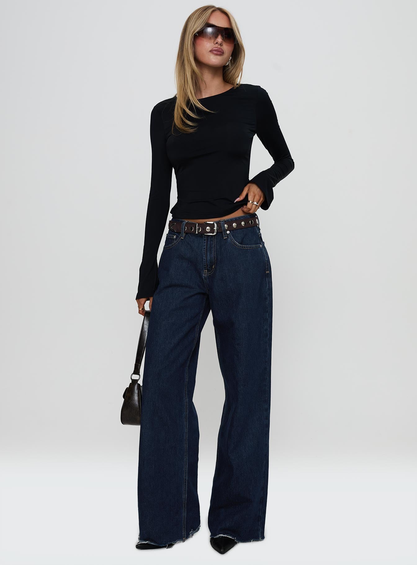 Harpur Long Sleeve Backless Top Black - Image 3