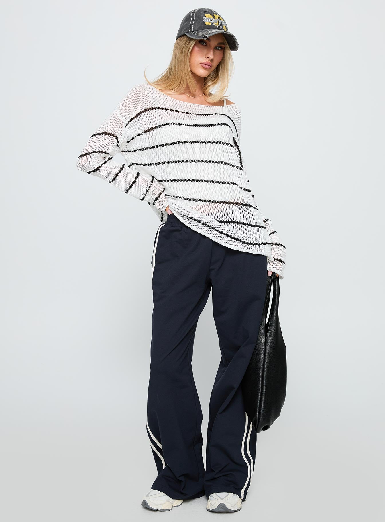 Alperton Knit Sweater Cream Stripe - Image 3