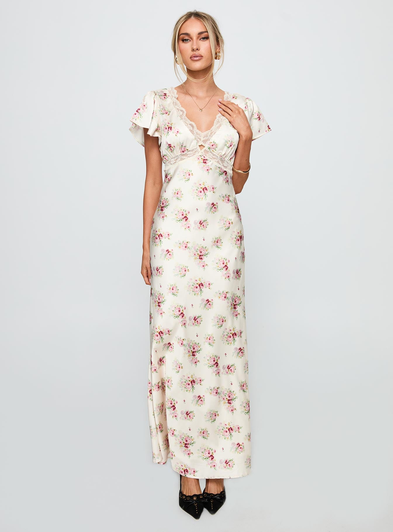 Miraselle Maxi Dress Cream Floral - Image 3