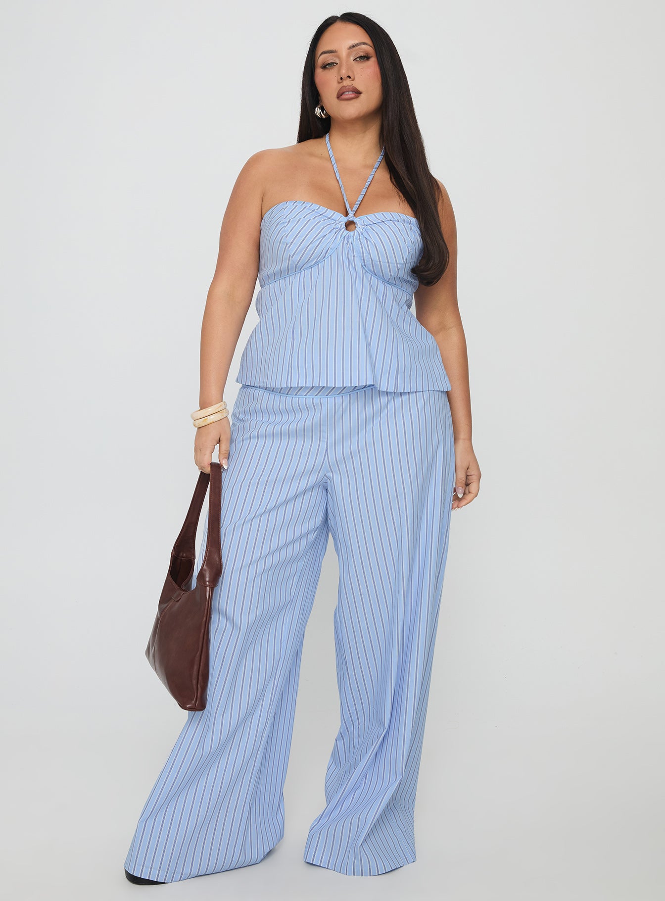 Sofea Halter Top Blue Stripe Curve - Image 3