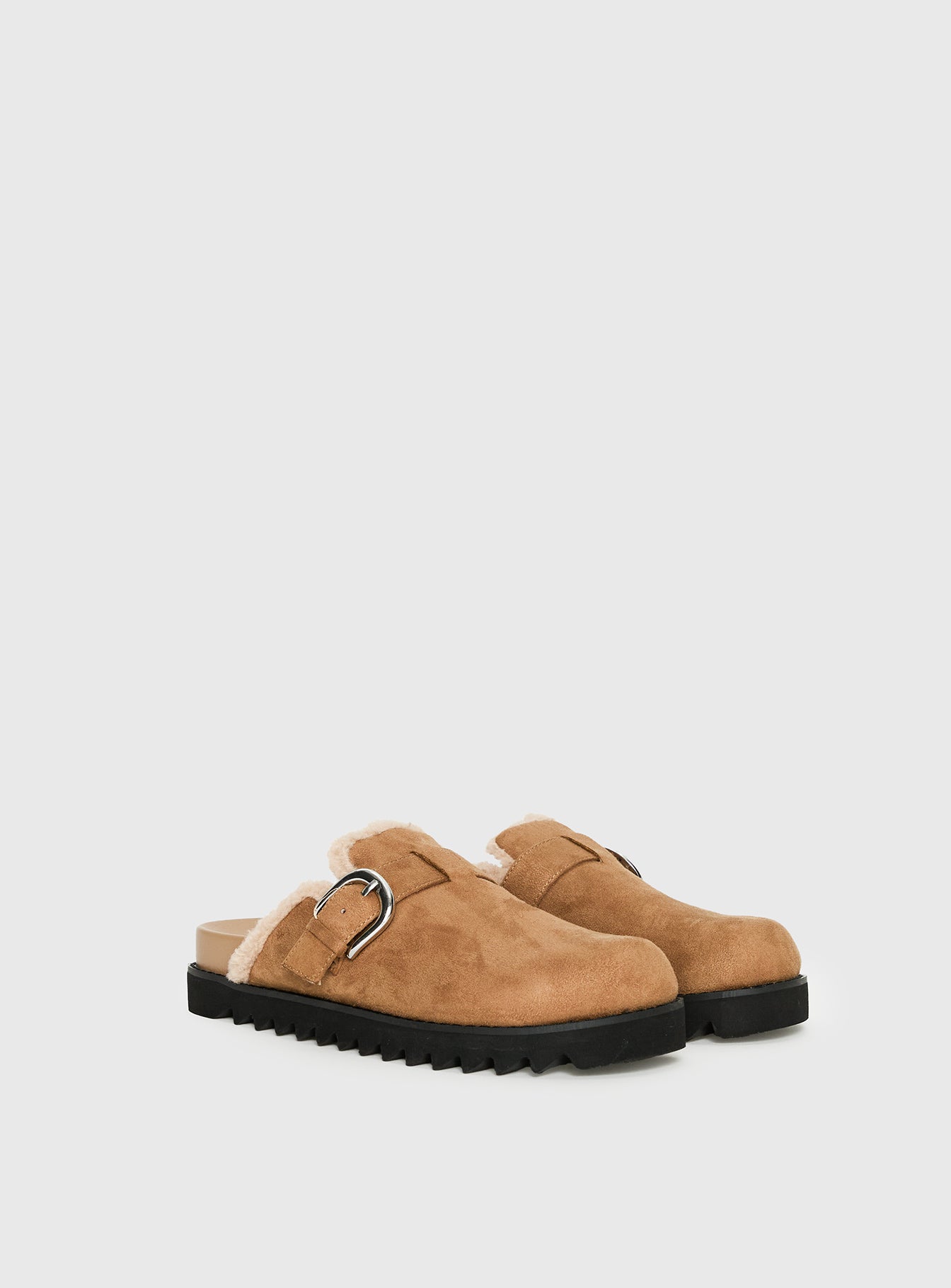 Raxton Faux Suede Clogs Brown - Image 3