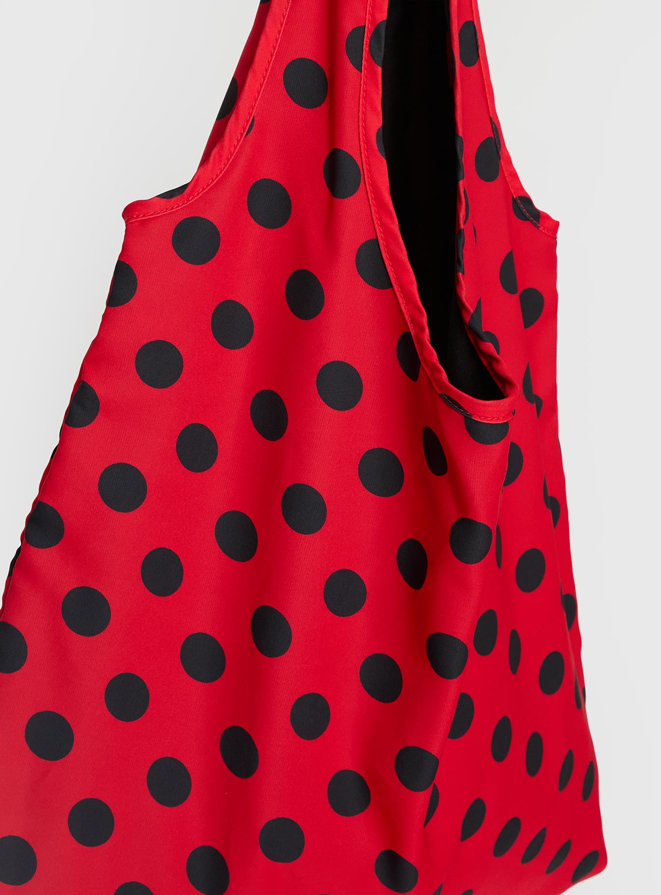 Worth My Time Oversized Tote Bag Red Black Polka - Image 3