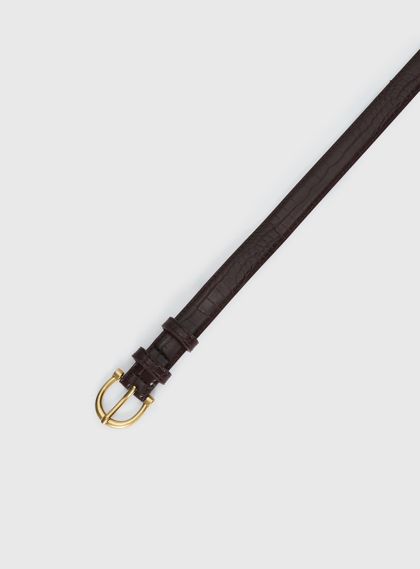 Top Tier Textured Belt Chocolate Gold - Image 3