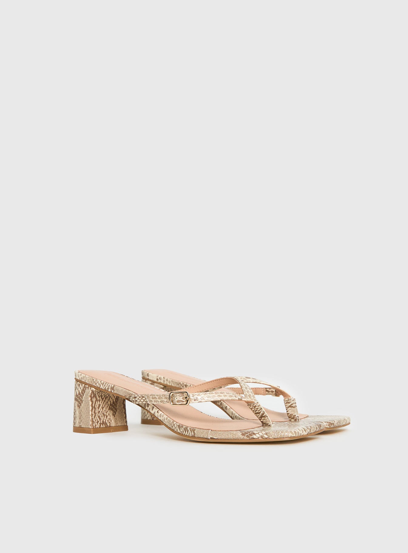 Veyla Square Toe Thong Heels Snake - Image 3