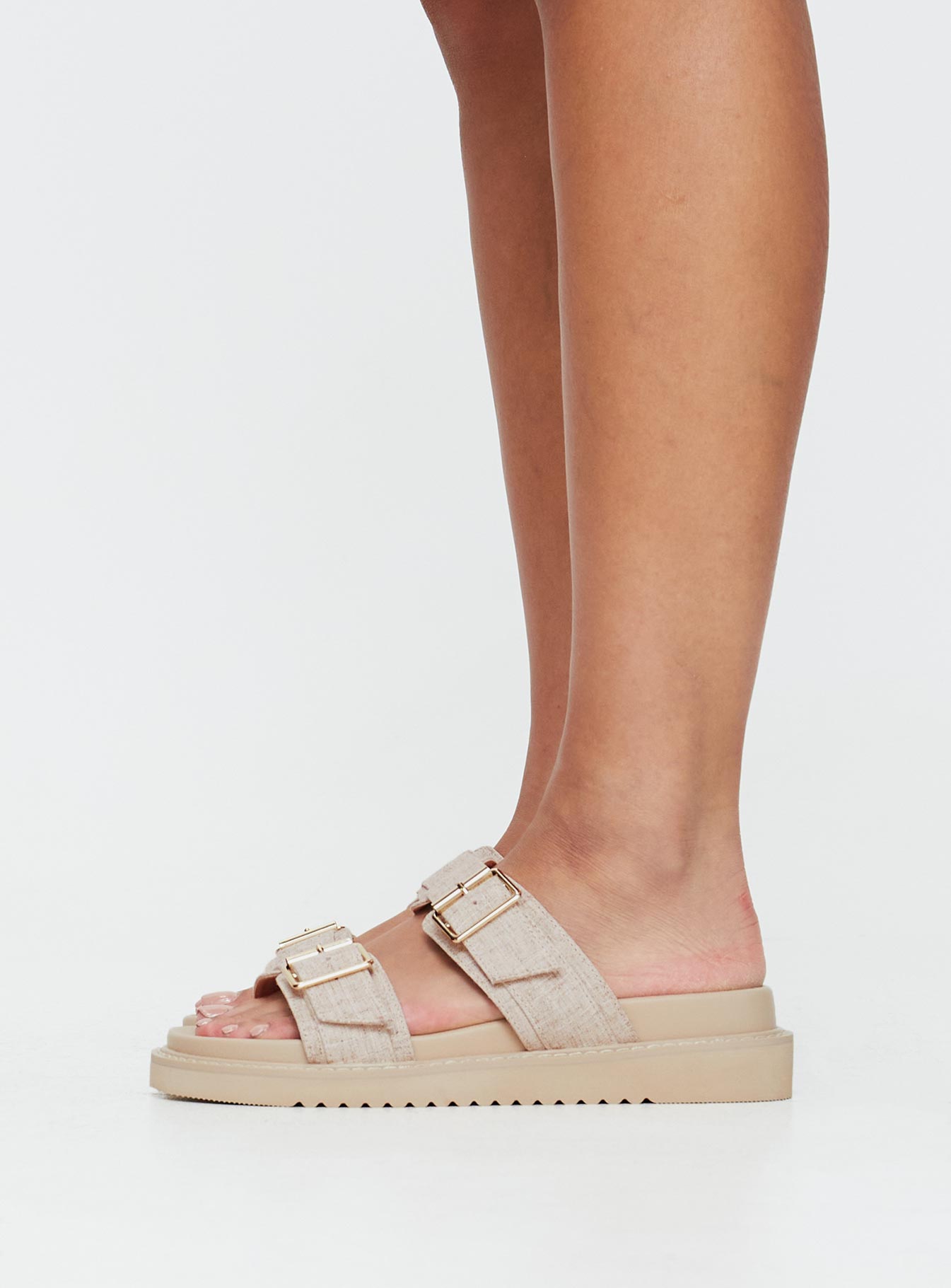 Roxxie Sandals Beige Linen - Image 3