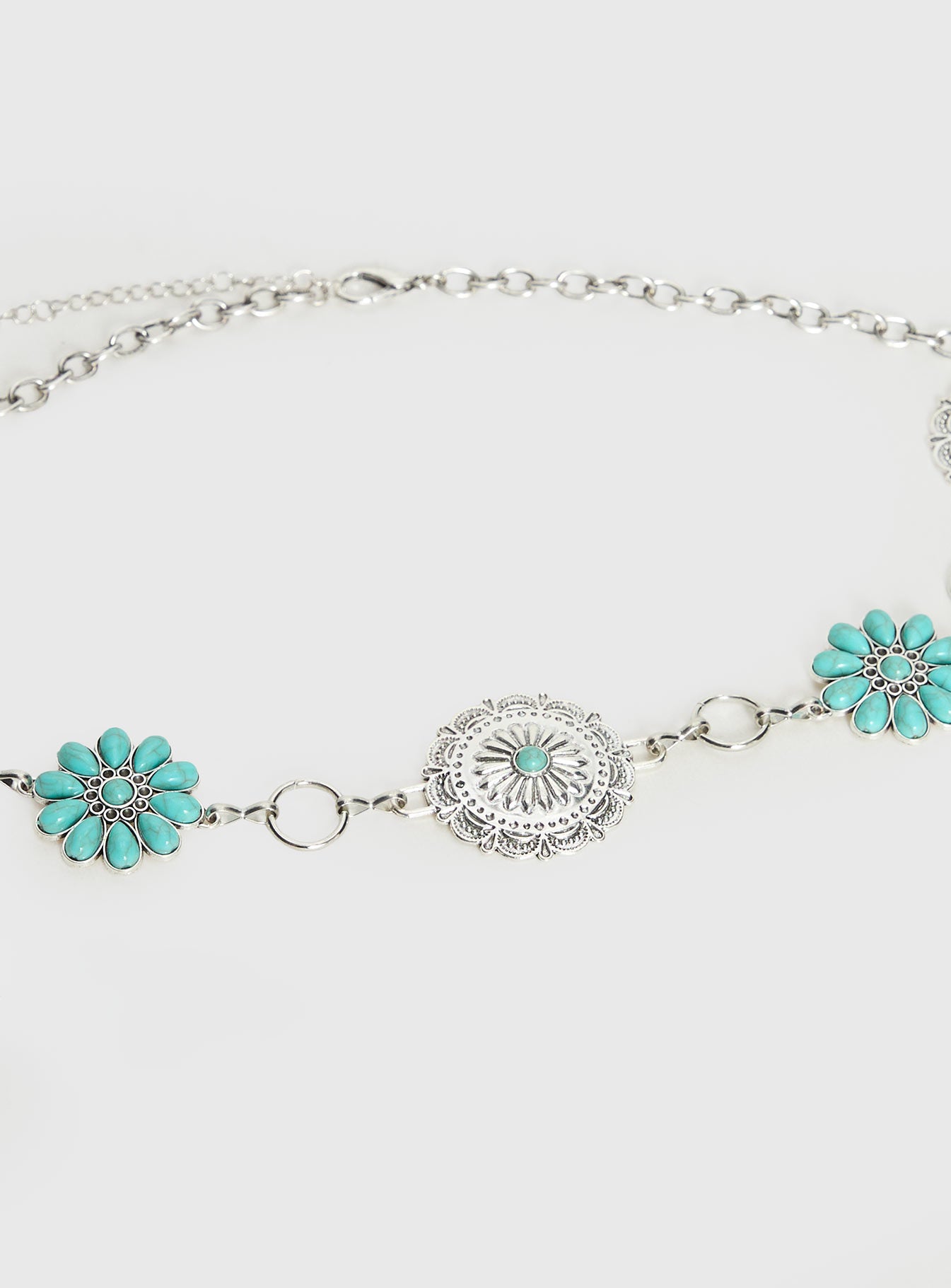 Like A Charm Chain Belt Silver Blue - Image 3