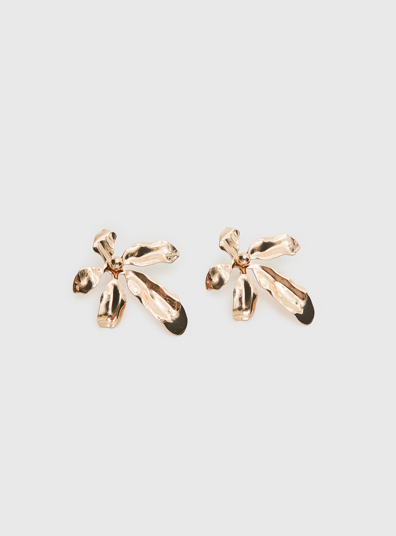 Love Is Free Flower Earrings Gold - Image 3