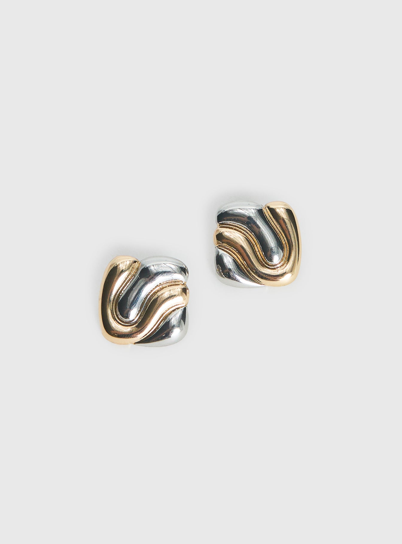 Heavenly Dream Square Earrings Gold Silver - Image 3