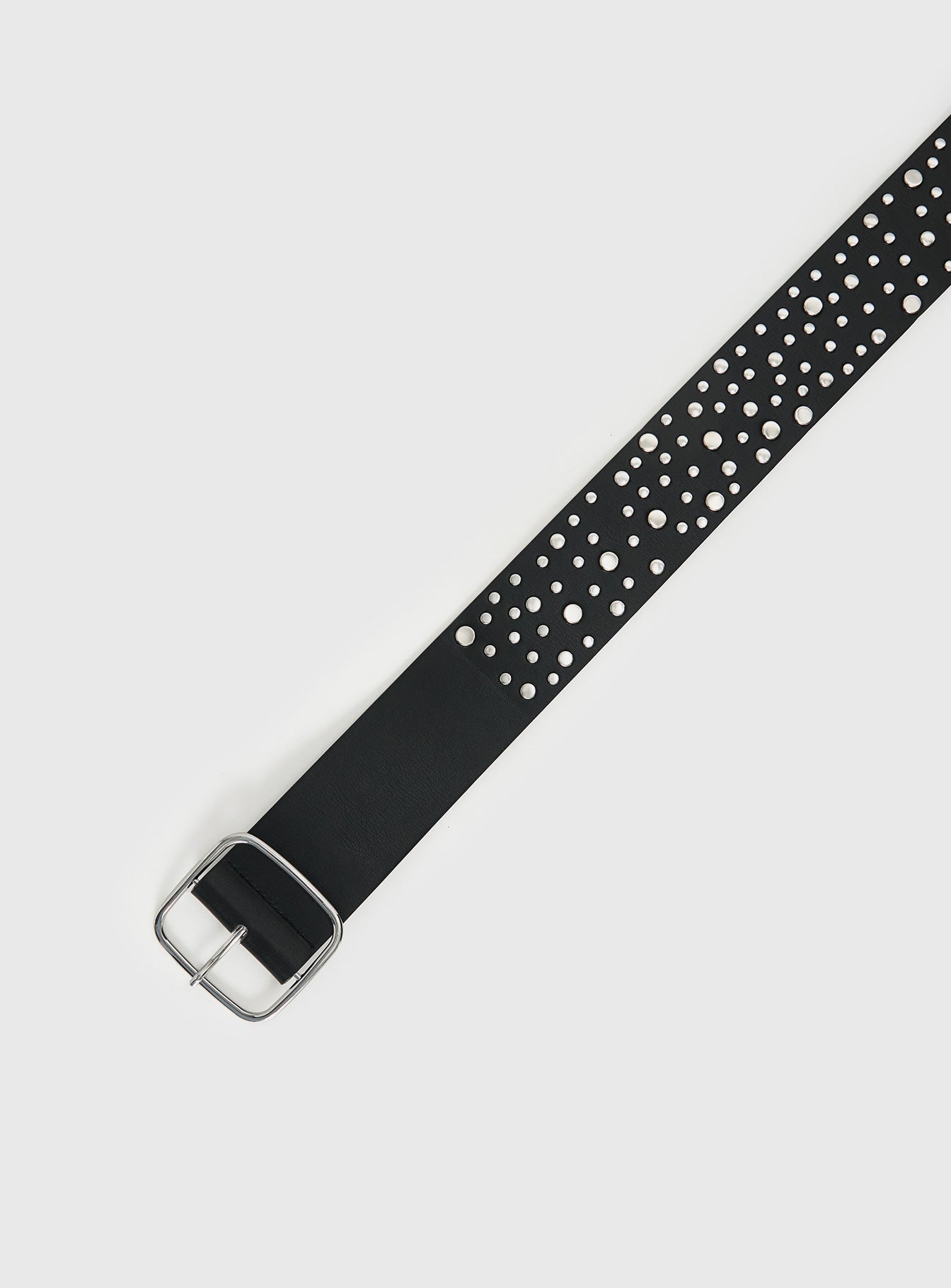 Wanna Find Out Faux Leather Belt Black Silver - Image 3