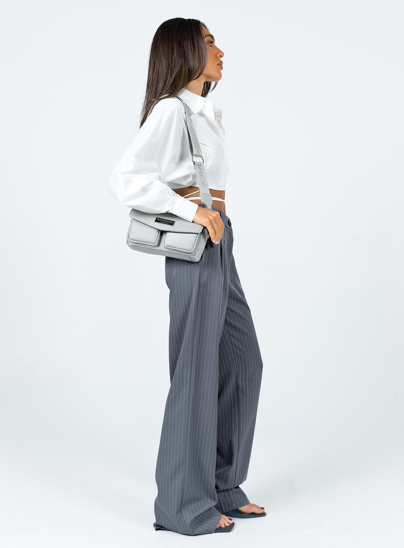 Archer Pants Pinstripe Grey - Image 4