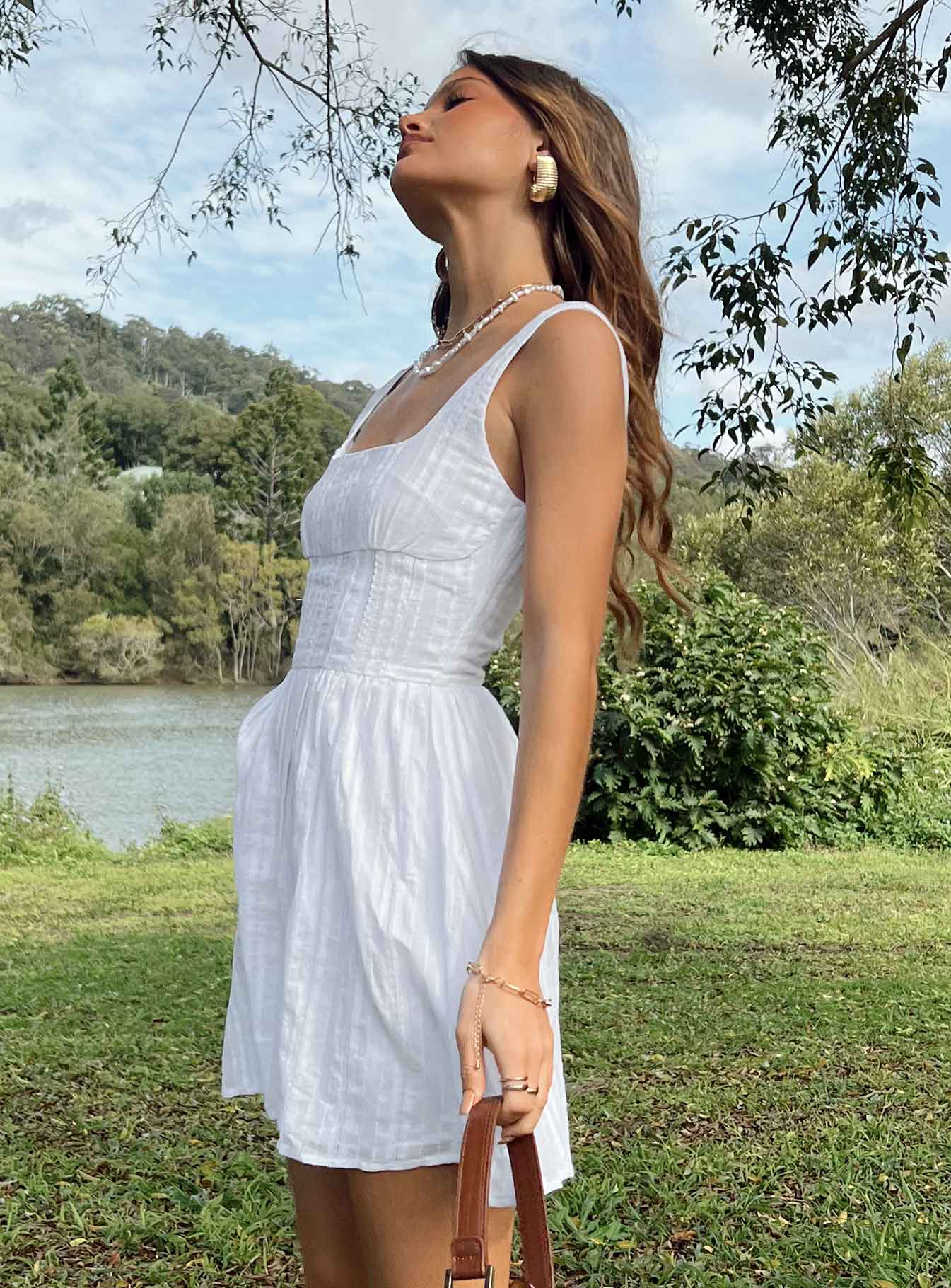 Lorinda Mini Dress White Low Impact - Image 9