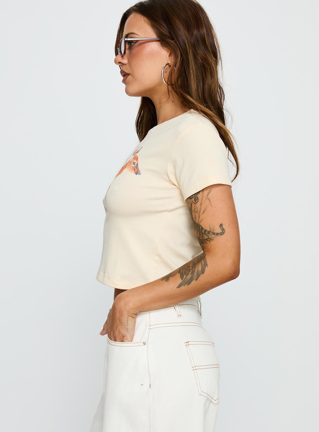 Dearly Loved Graphic Baby Tee Cream - Image 3