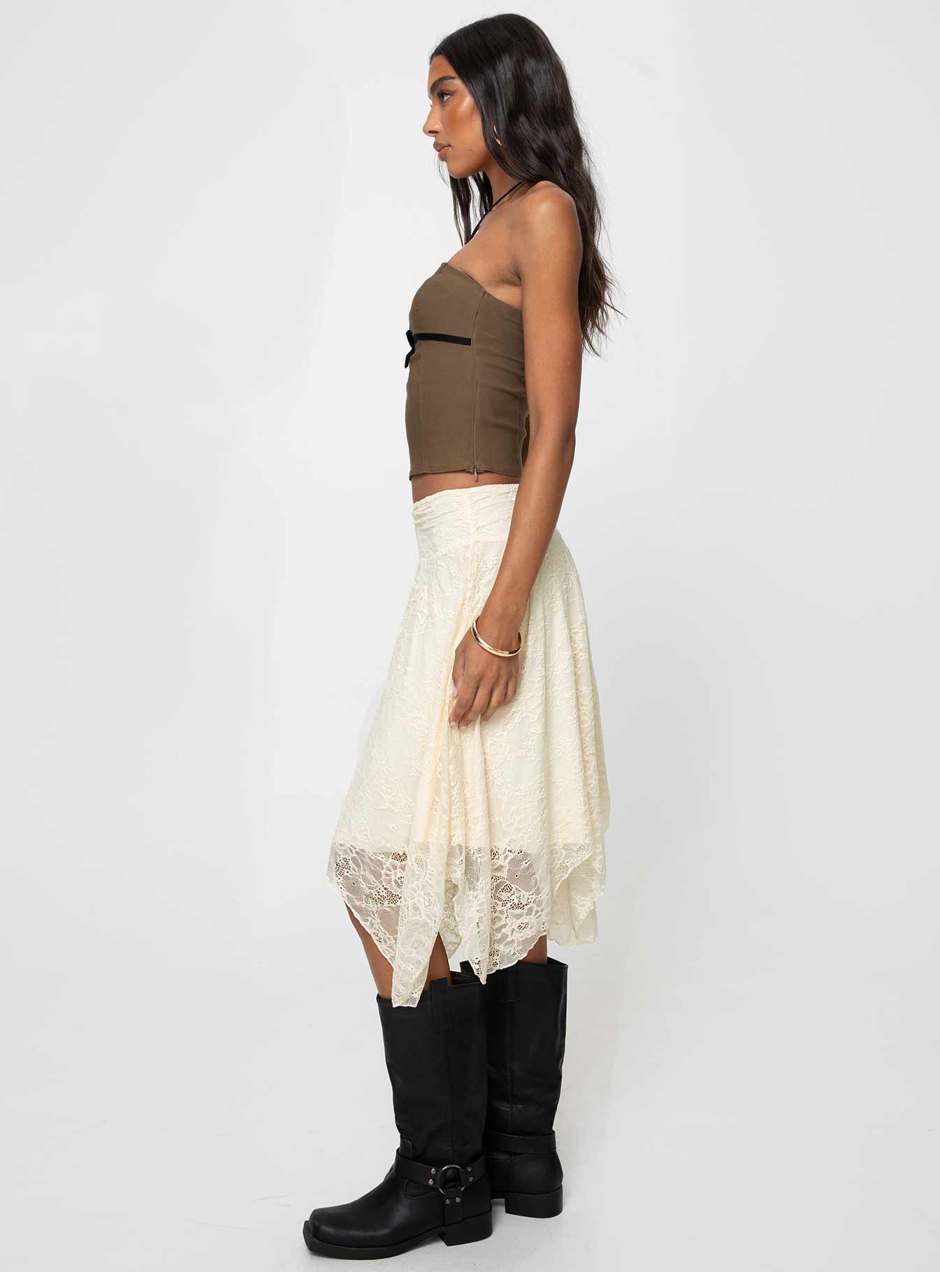 Enslee Midi Skirt Cream - Image 4