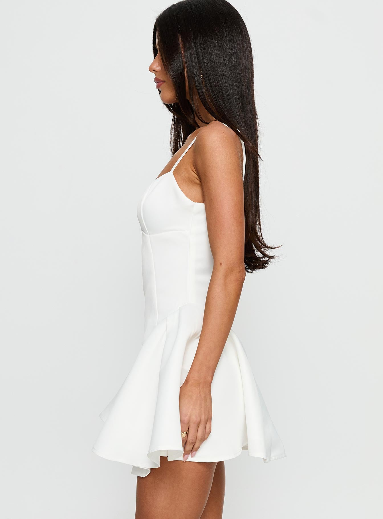 Alympia Pleat Mini Dress White - Image 4