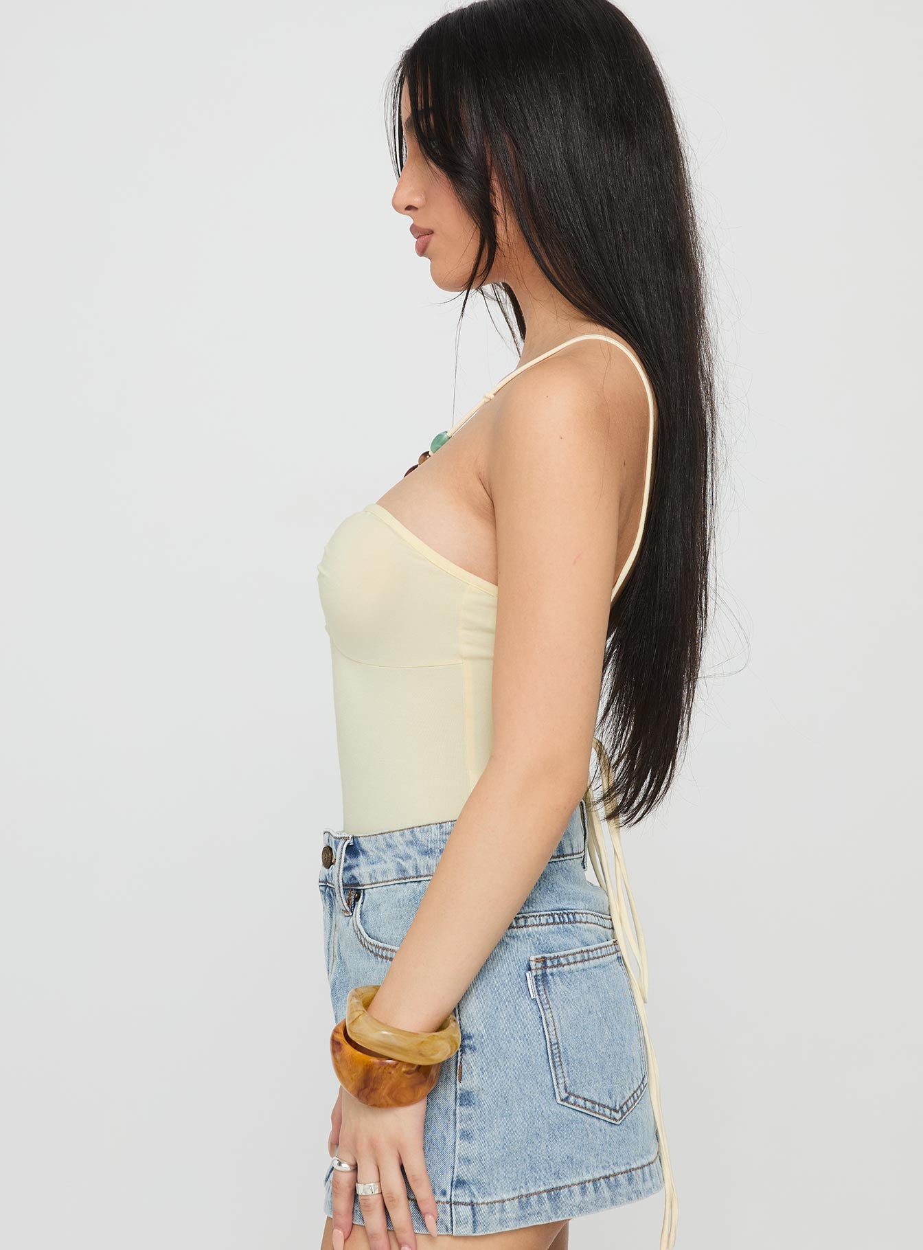 Kianu Beaded Bodysuit Lemon - Image 4
