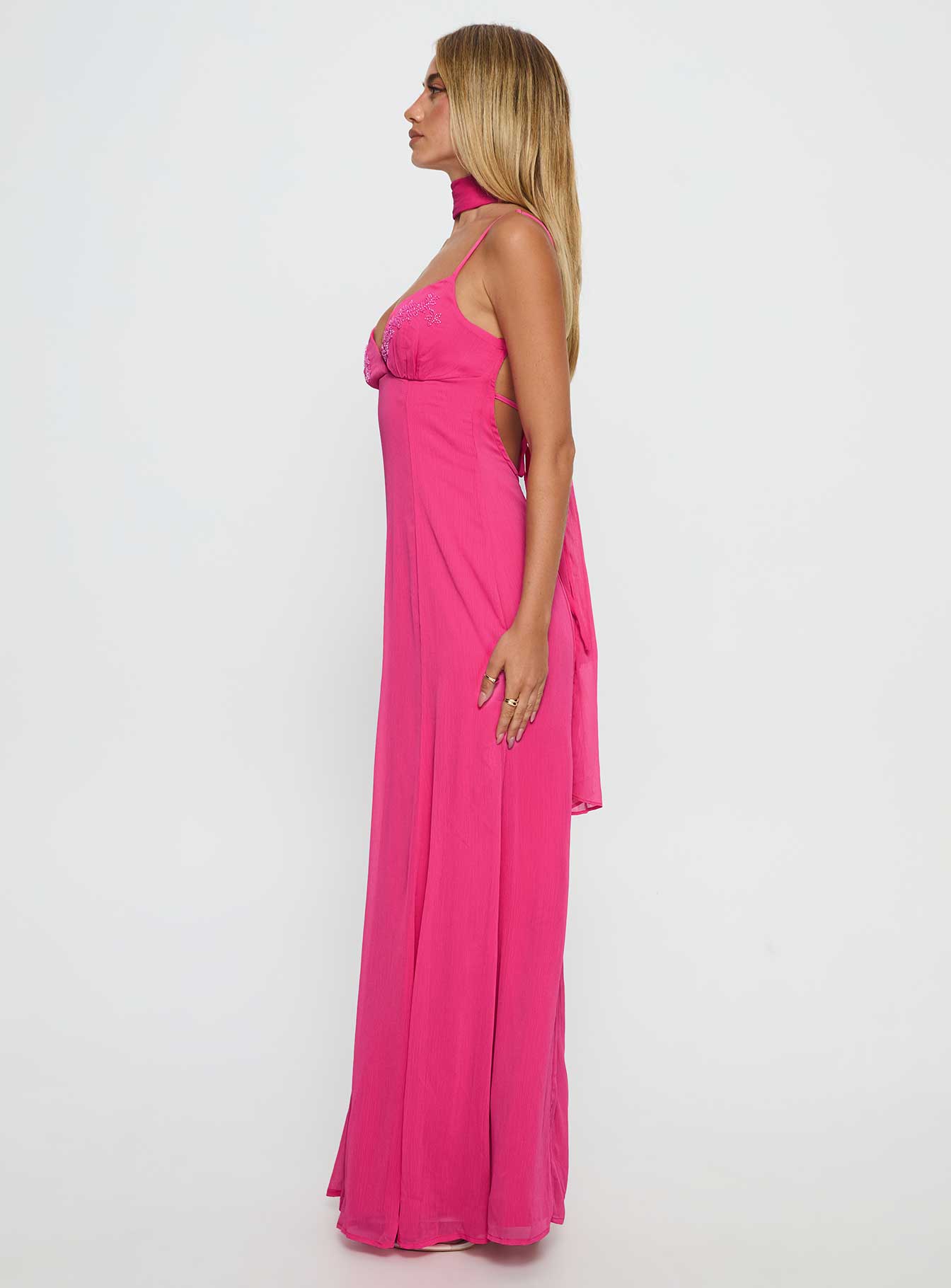 Jadira Scarf Maxi Dress Guava - Image 4