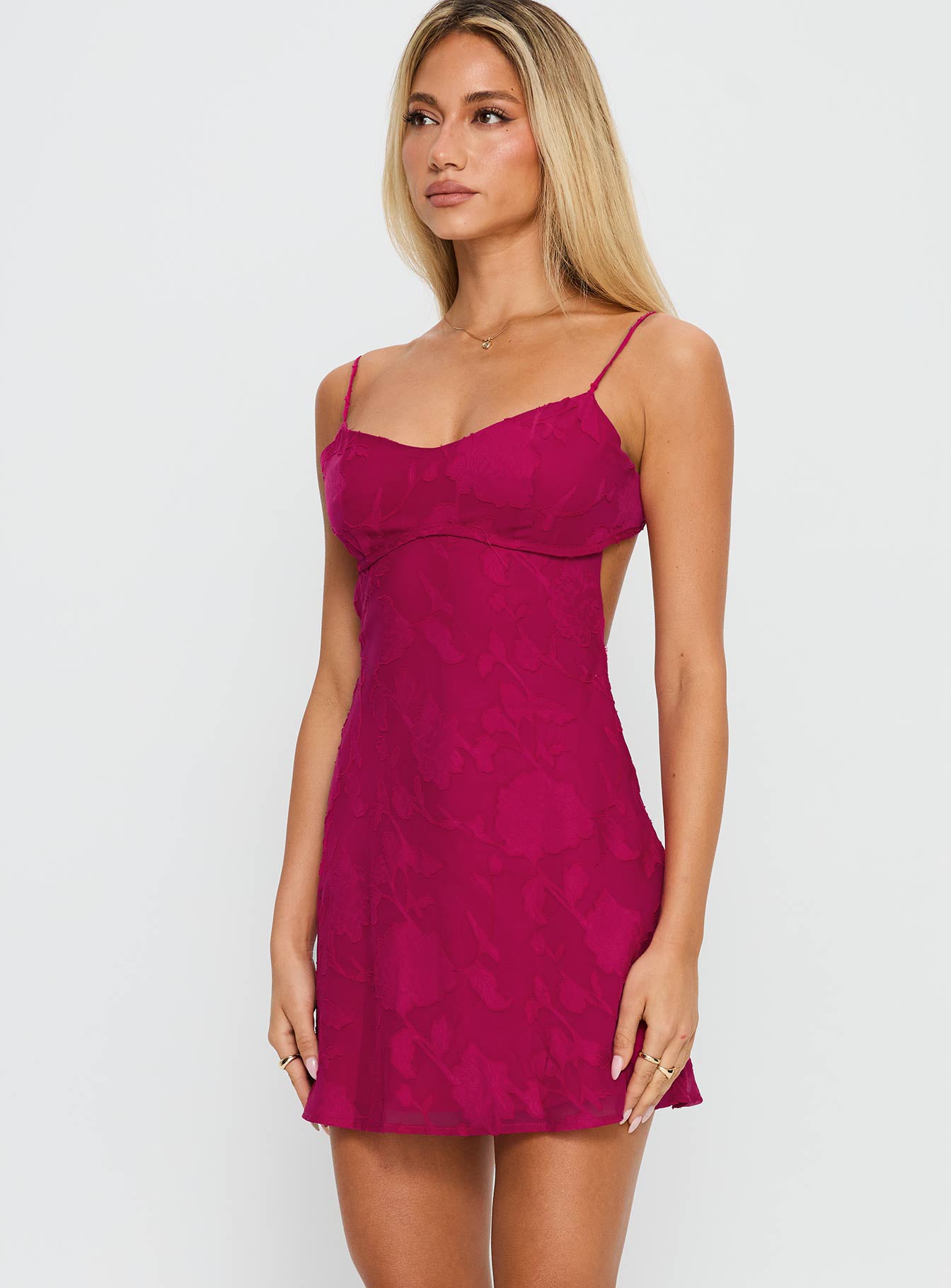 Clemence Mini Dress Hot Pink - Image 3
