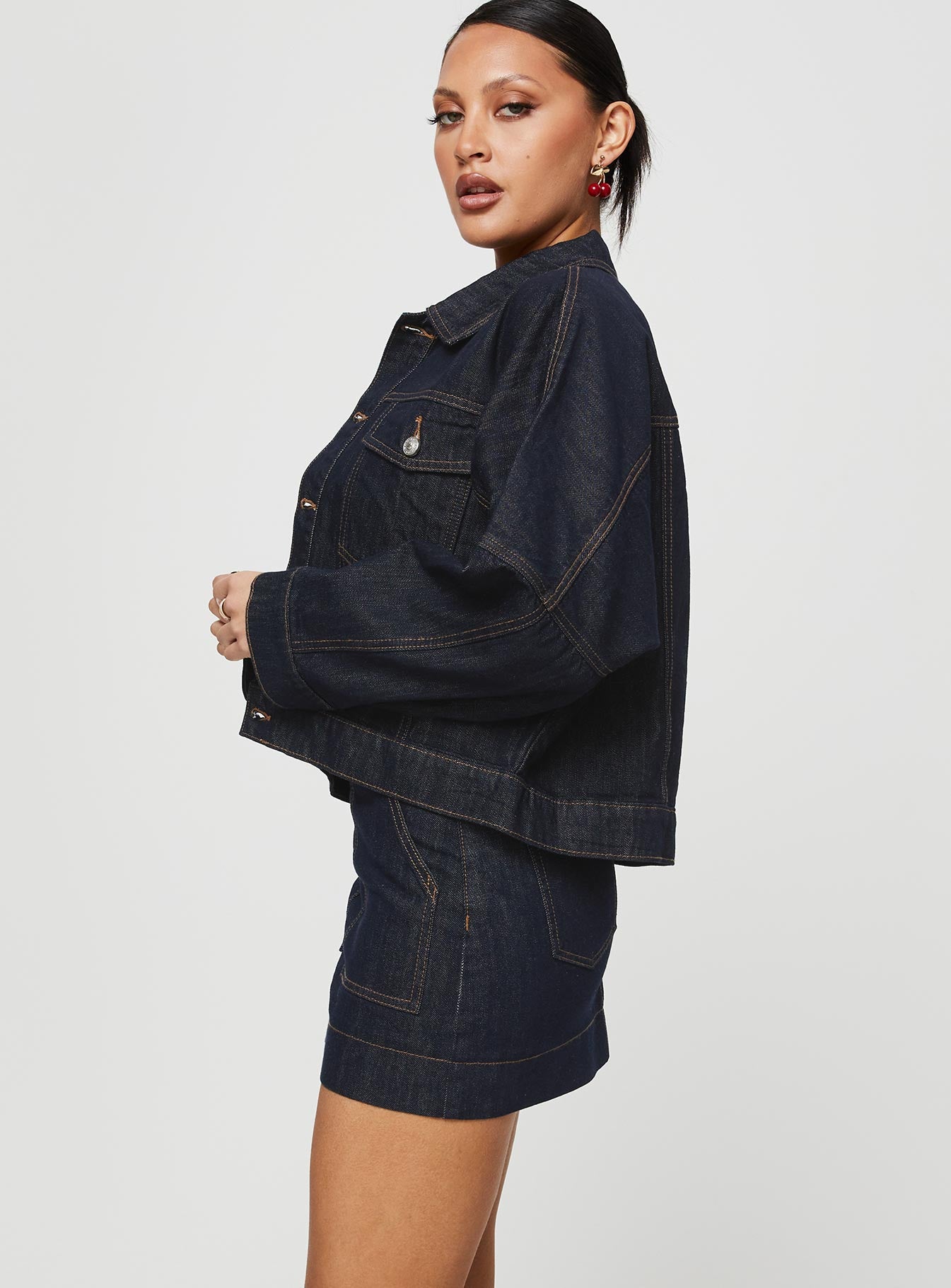 Hughes Mini Skirt Dark Wash Denim - Image 2