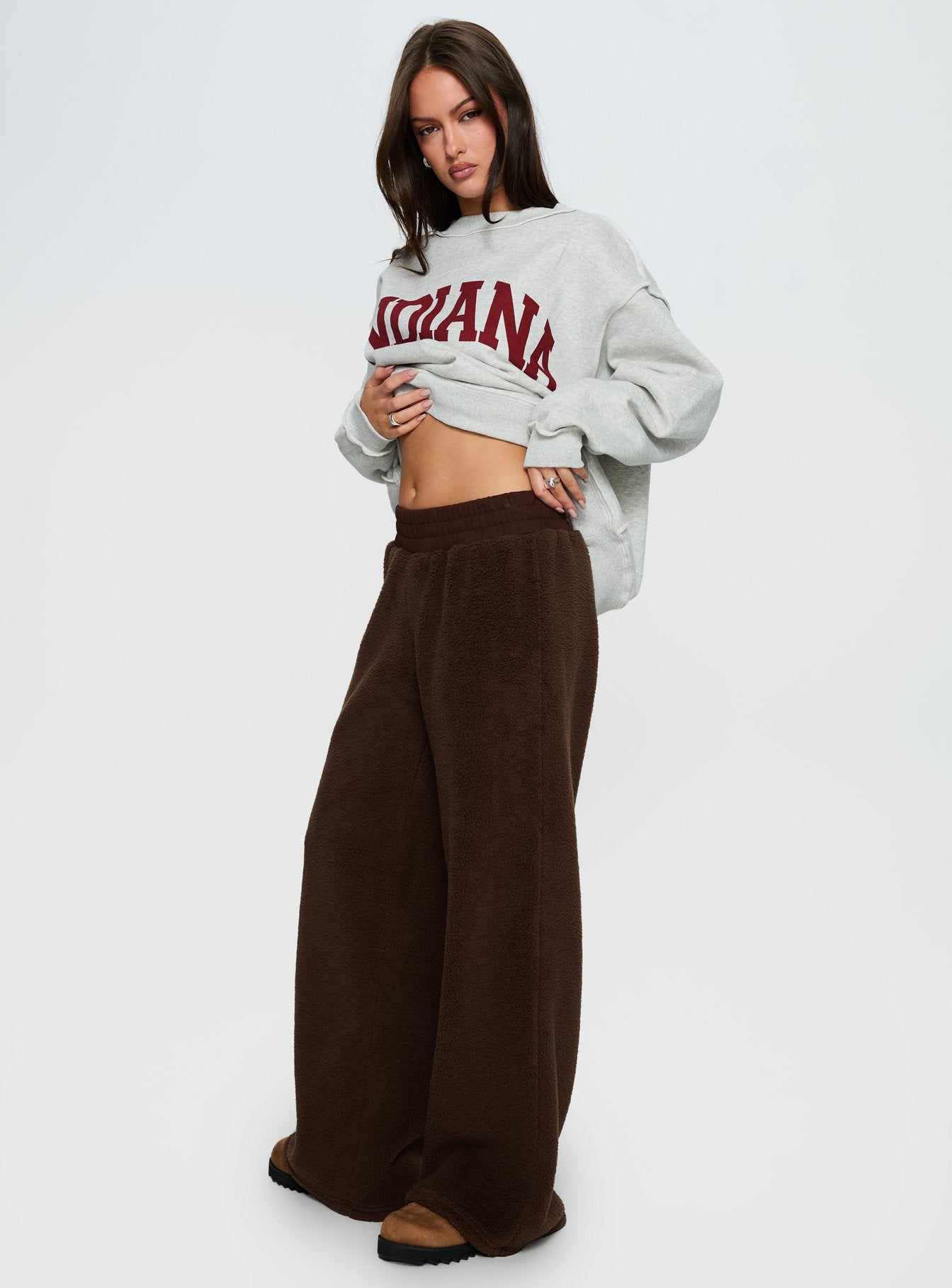 Siberia Fleece Track Pant Chocolate Brown - Image 4