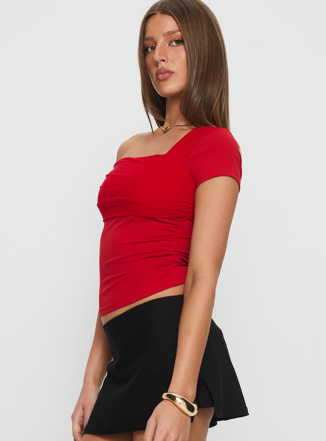 Lynsey Short Sleeve Top Red - Image 3
