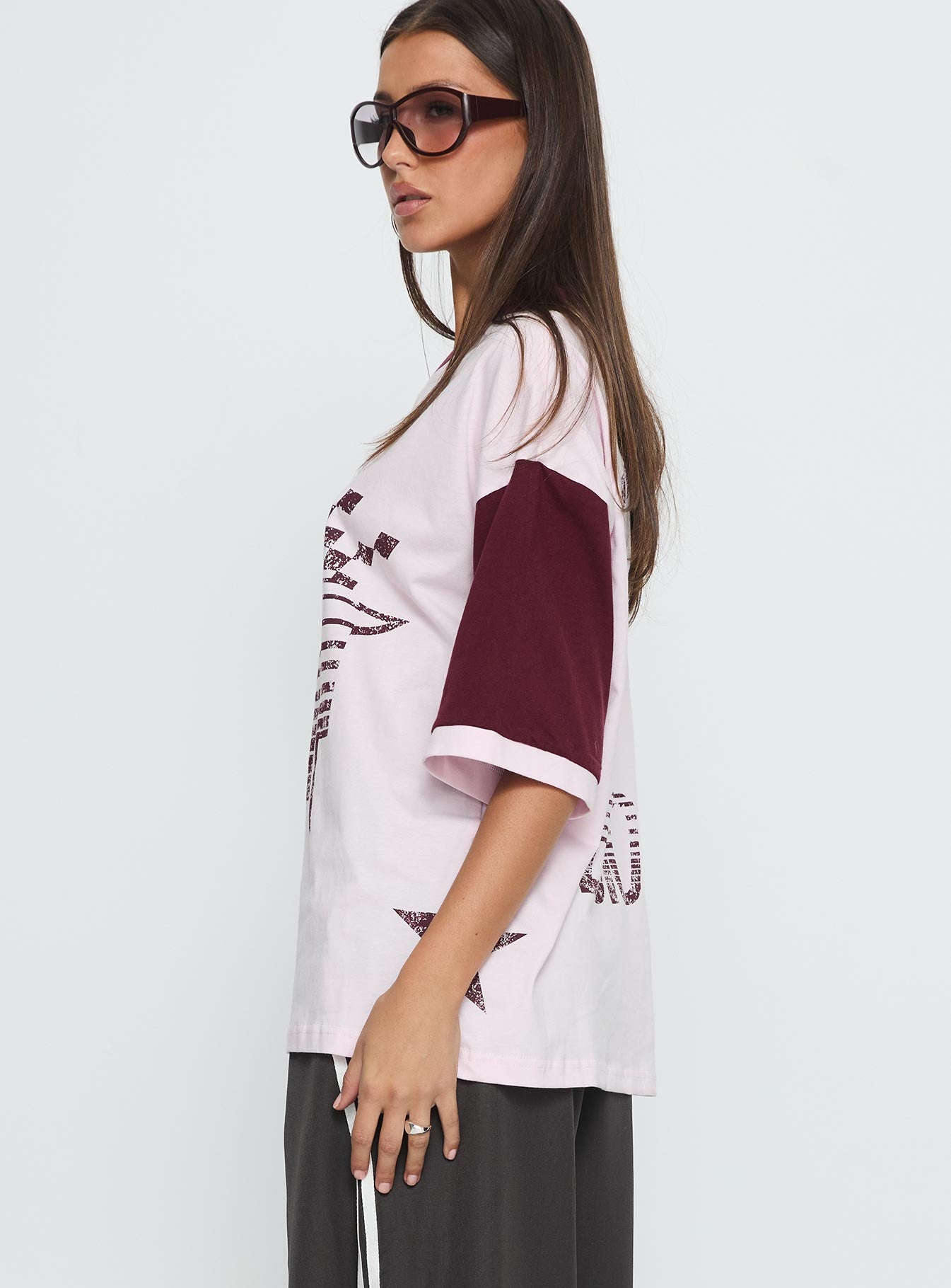 Nachell Short Sleeve Moto Top Pink - Image 4