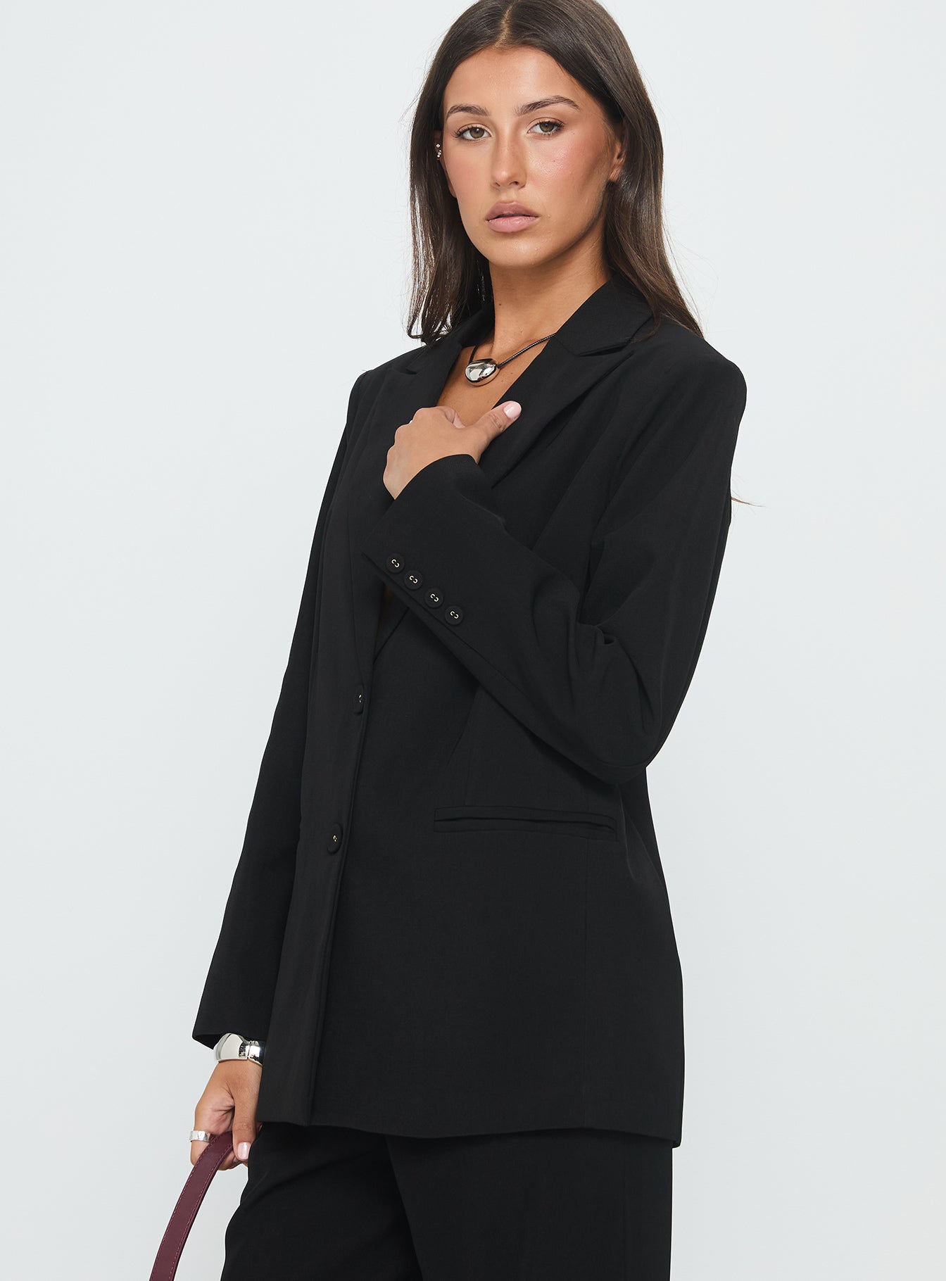 Crowd Pleaser Oversized Blazer Black - Image 4